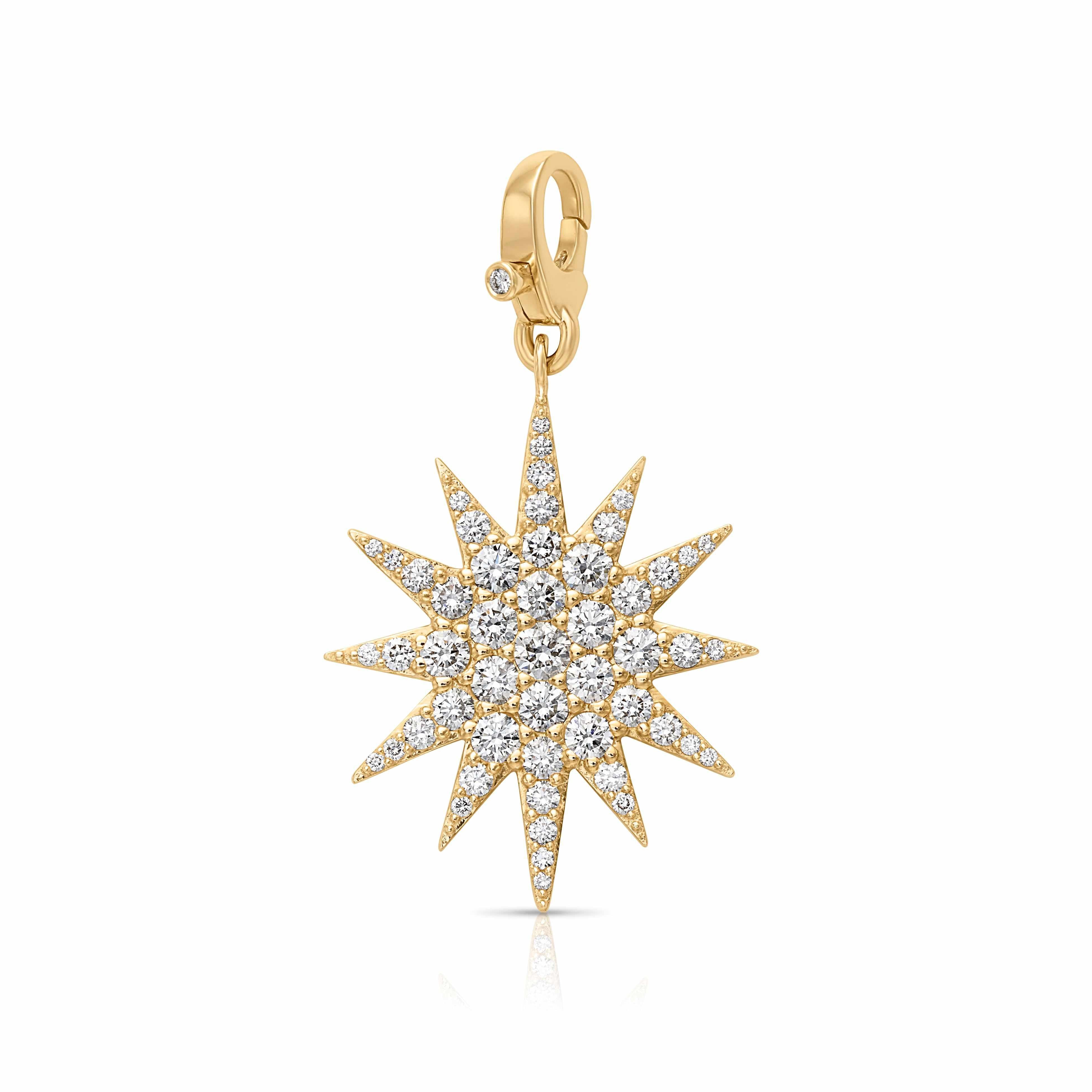 14KY Diamond Sunburst Charm