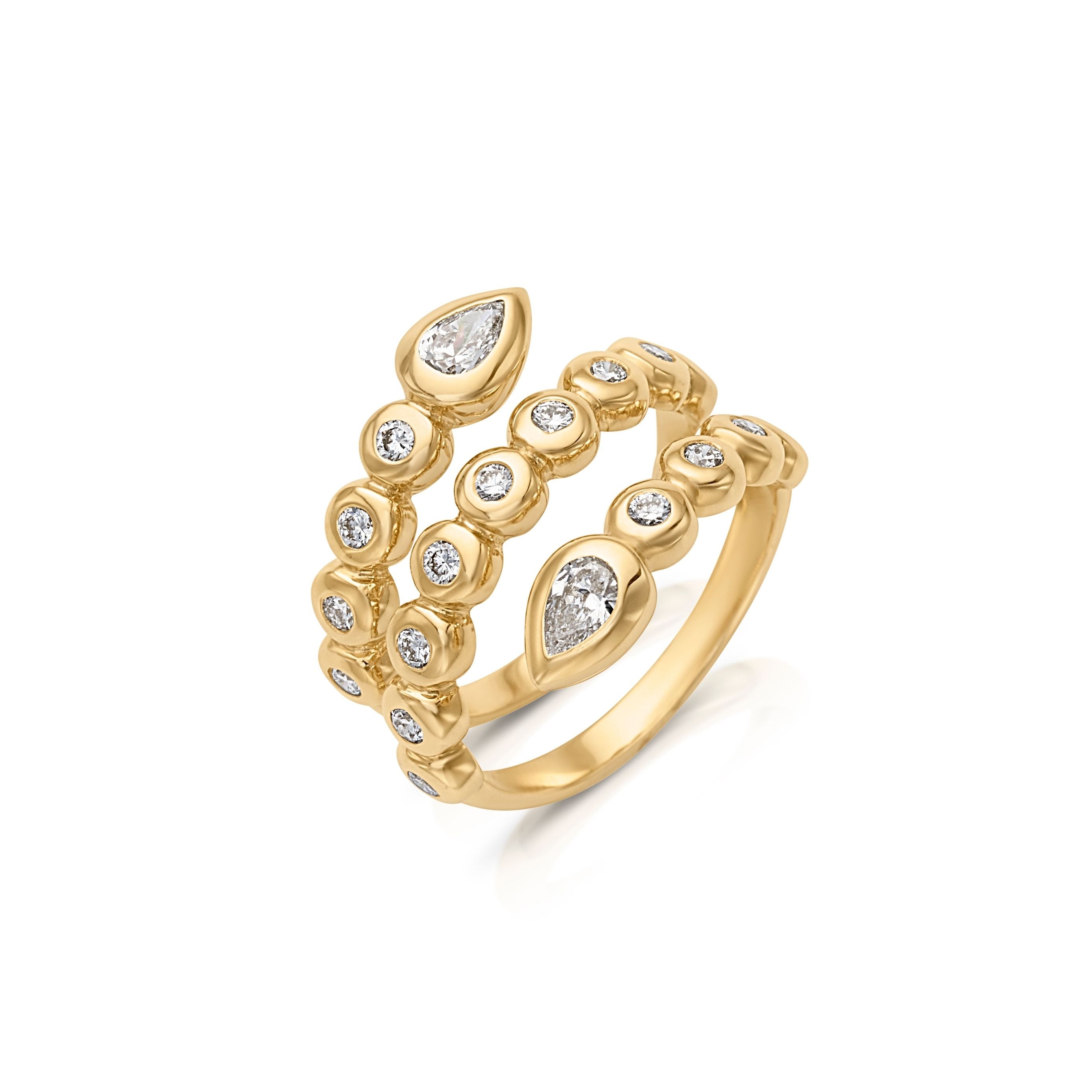 14KY Bubble Diamond Wrap Ring