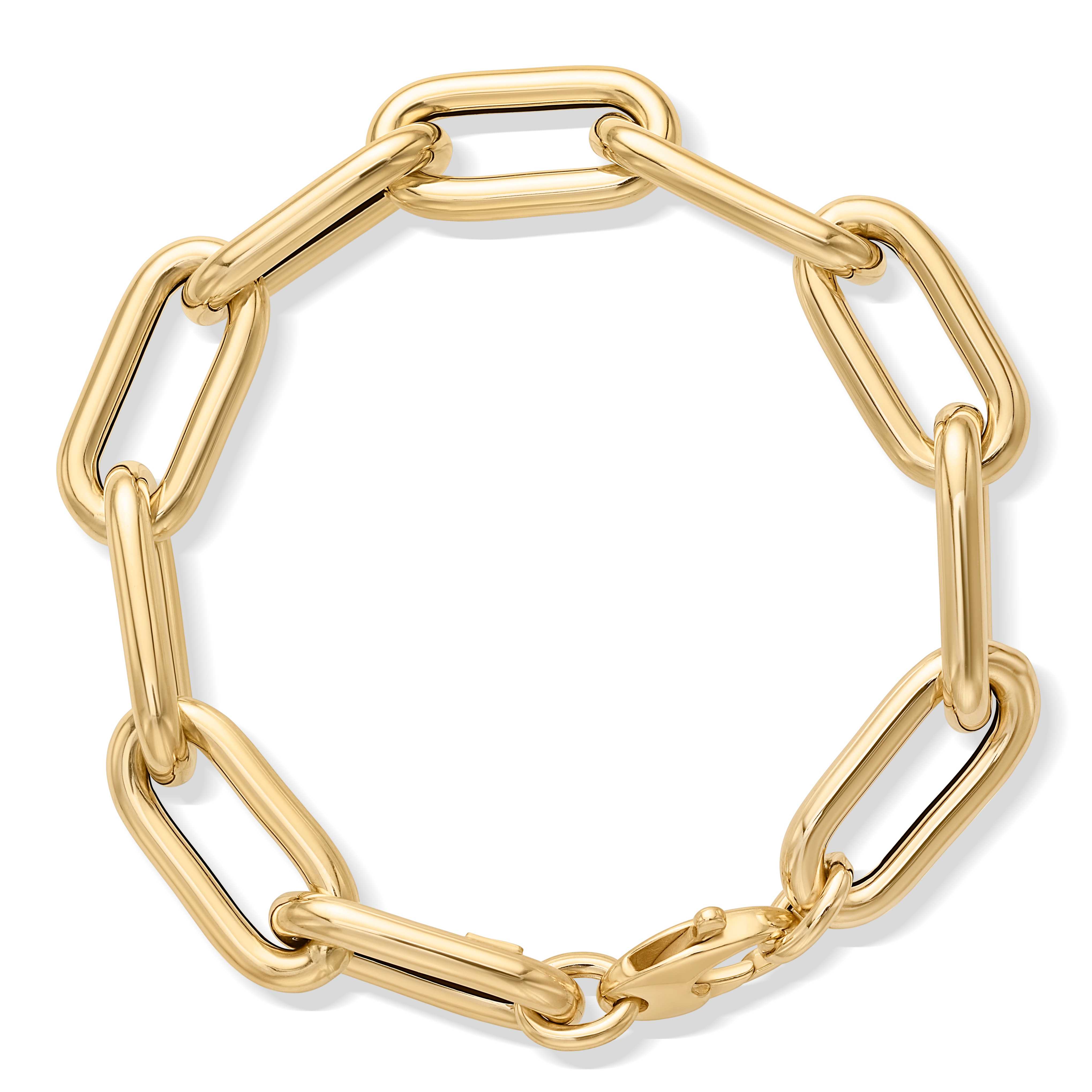 14KY Large Link Hollow Bracelet