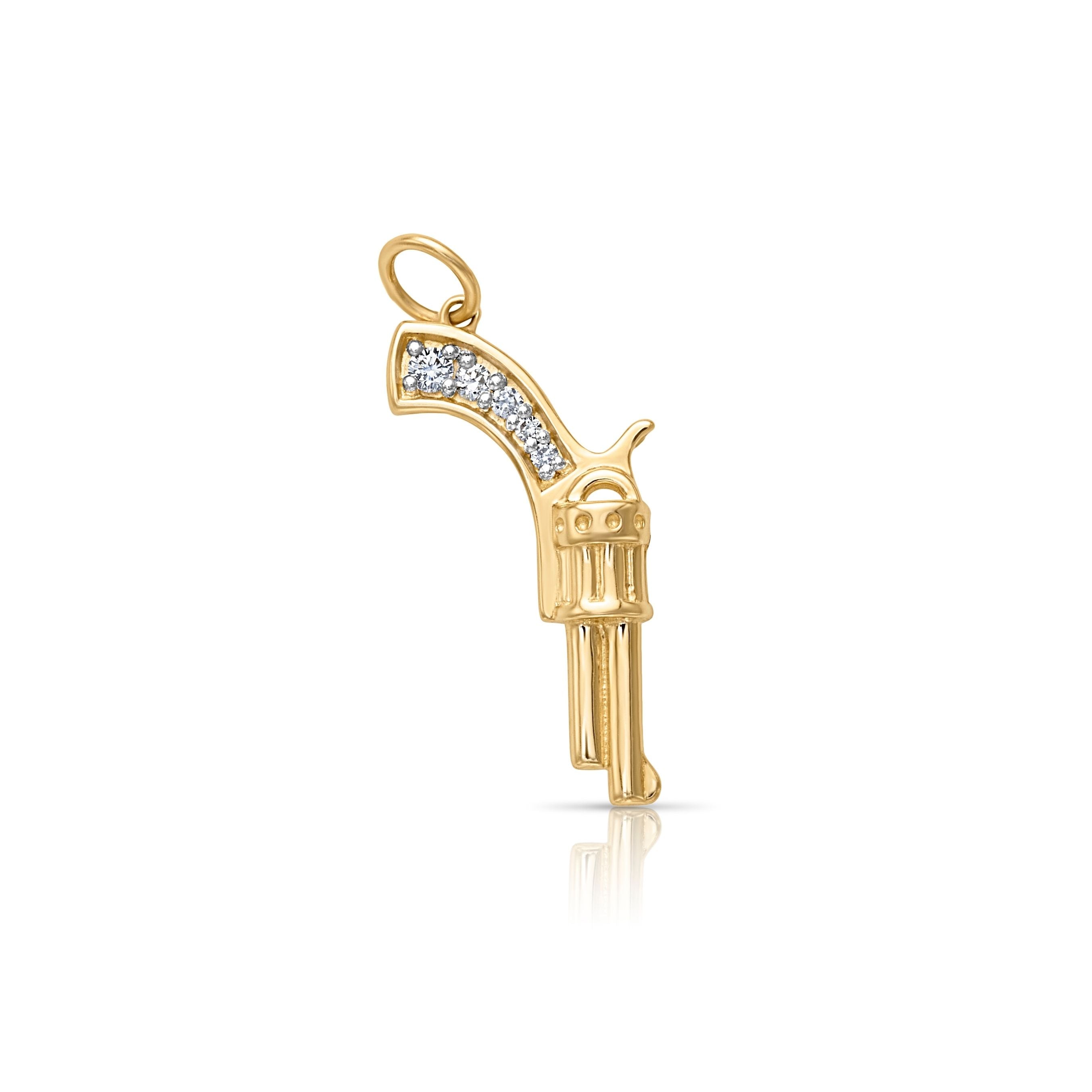 14KY Diamond Revolver Charm