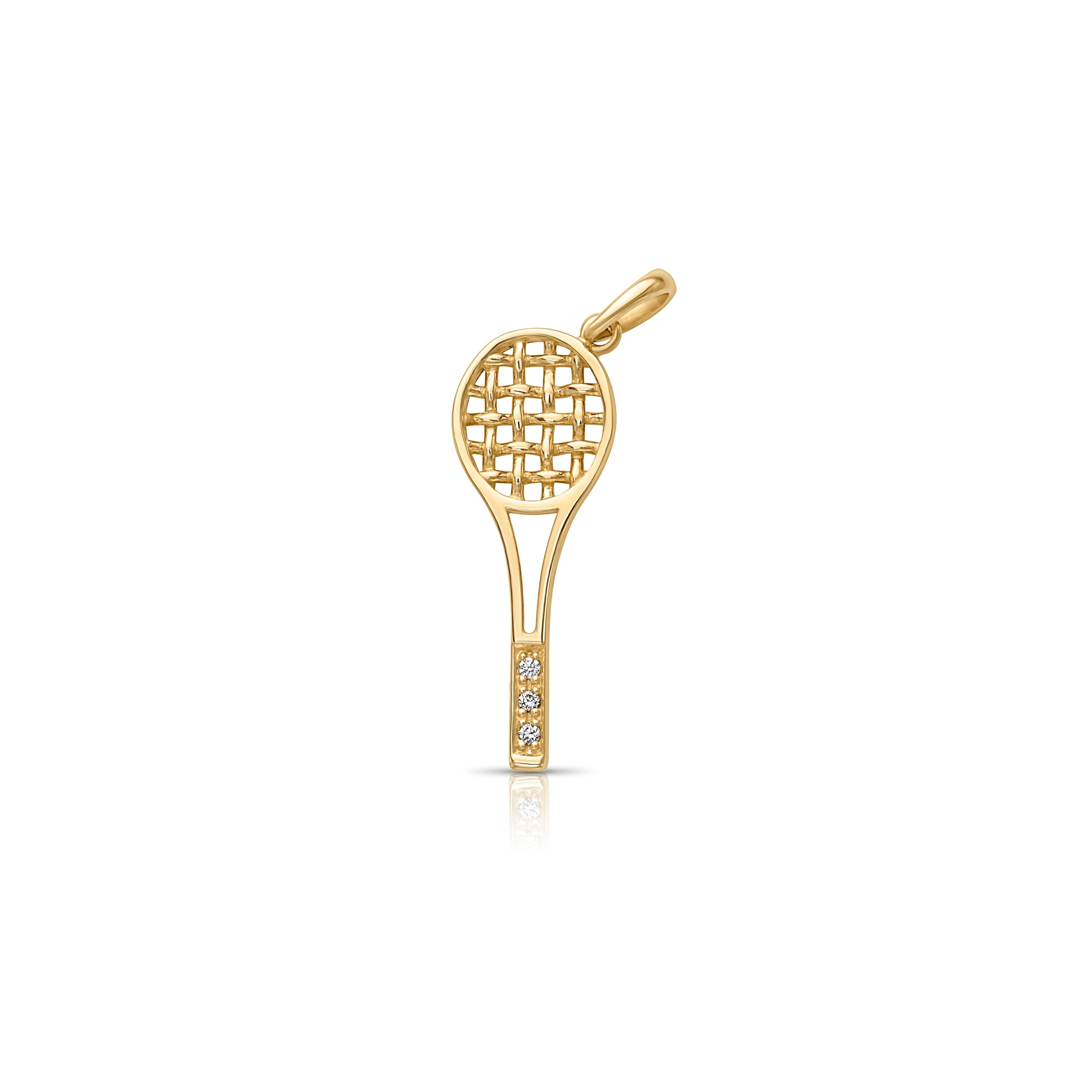 14KY Tennis Racquet Charm