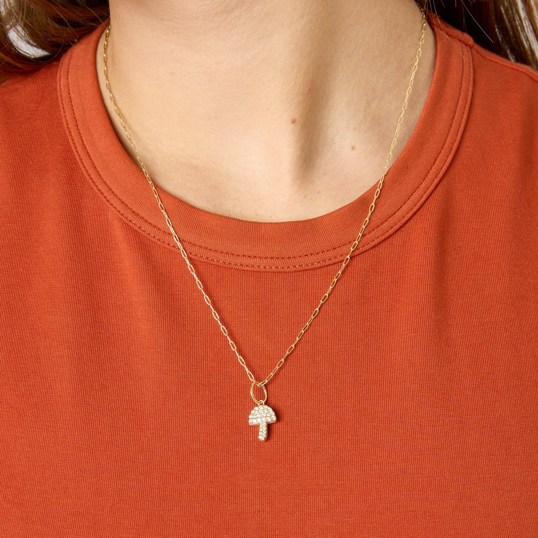 14KY Double Sided Mushroom Charm