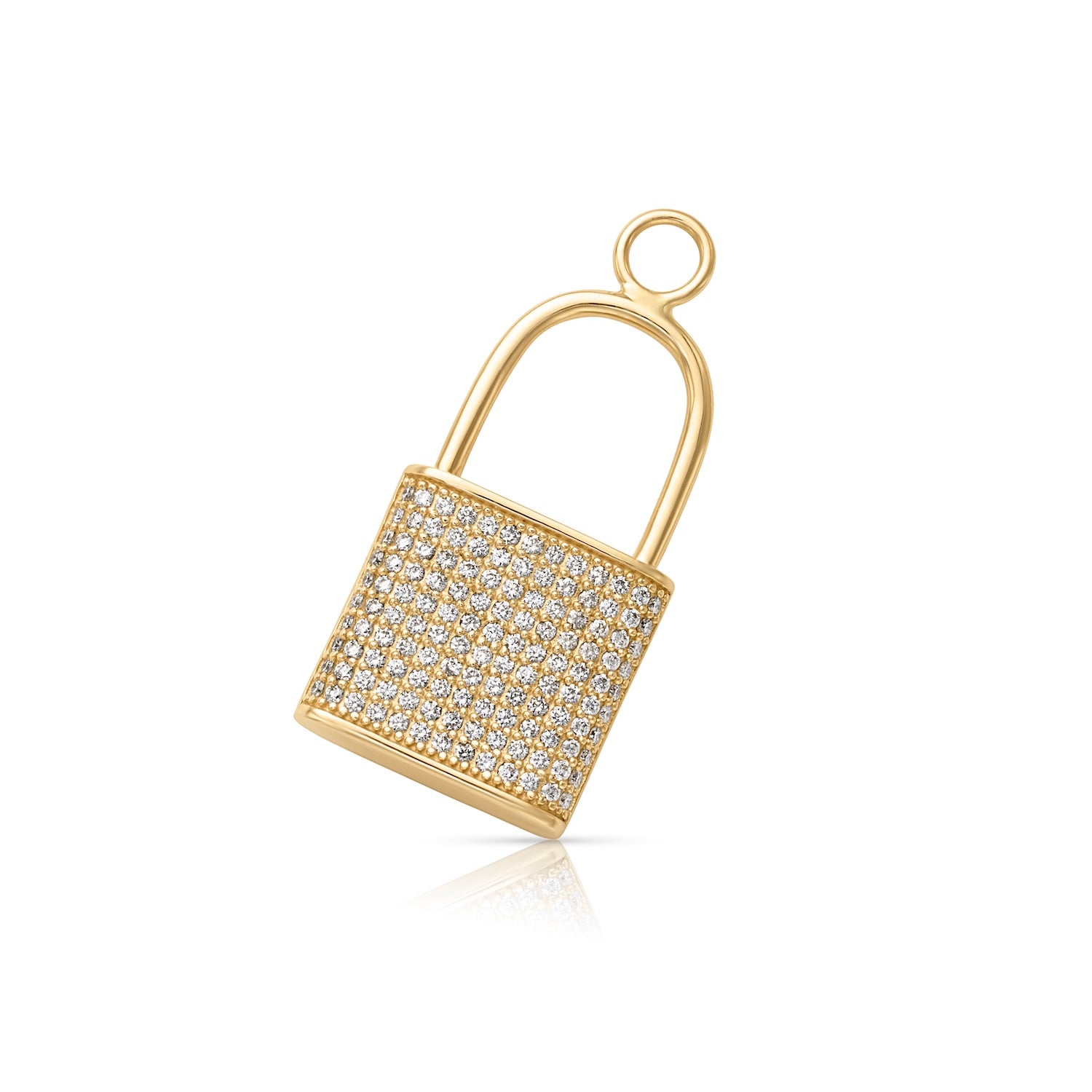 14KY Diamond Lock Charm