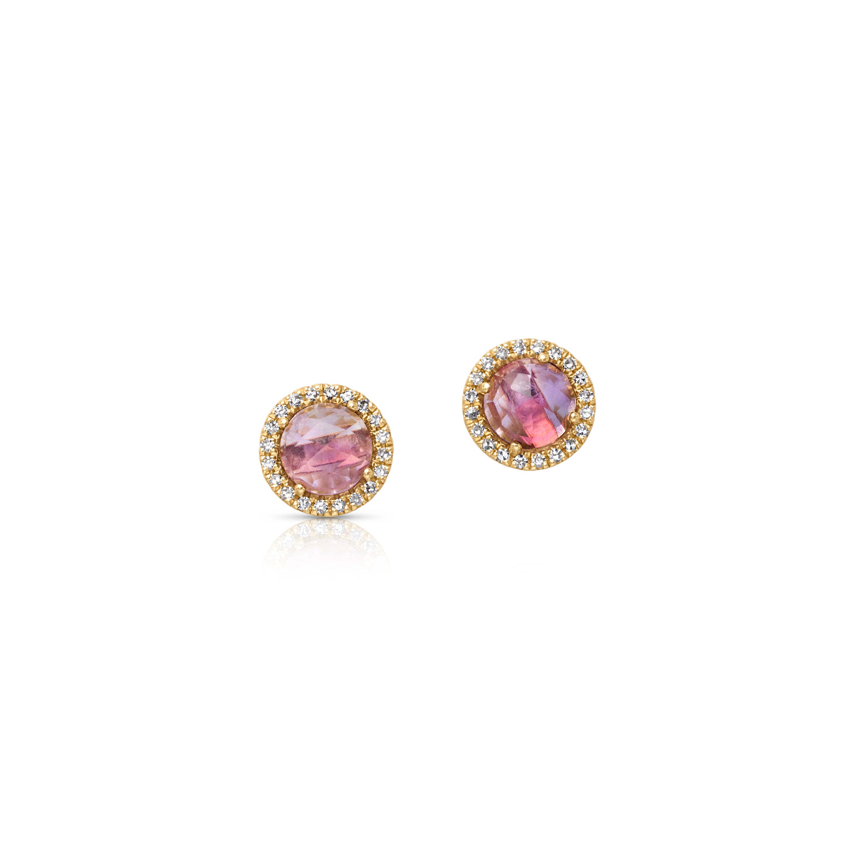 14KY Rosie Amethyst and Diamond Studs