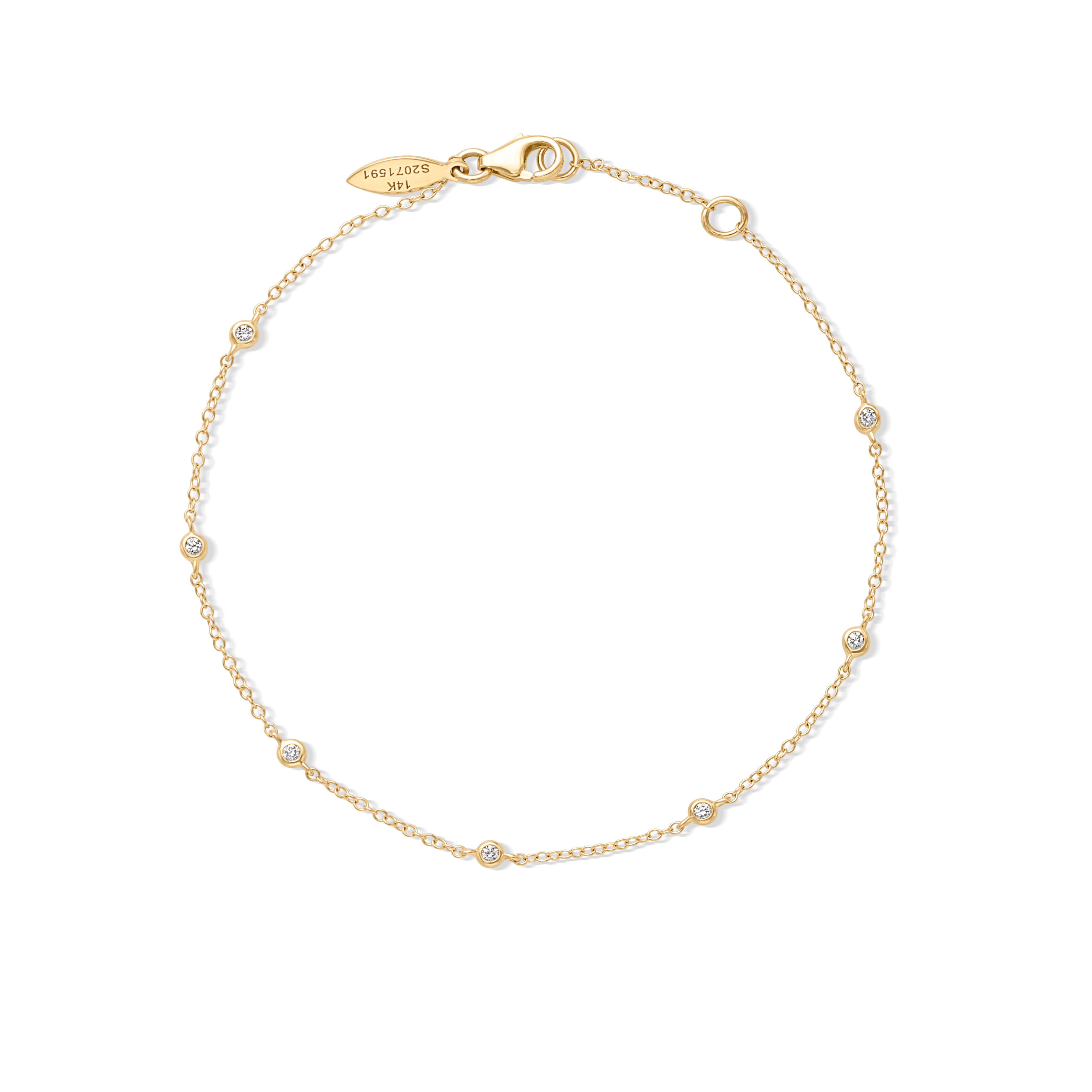14KY Diamond Stations Bracelet