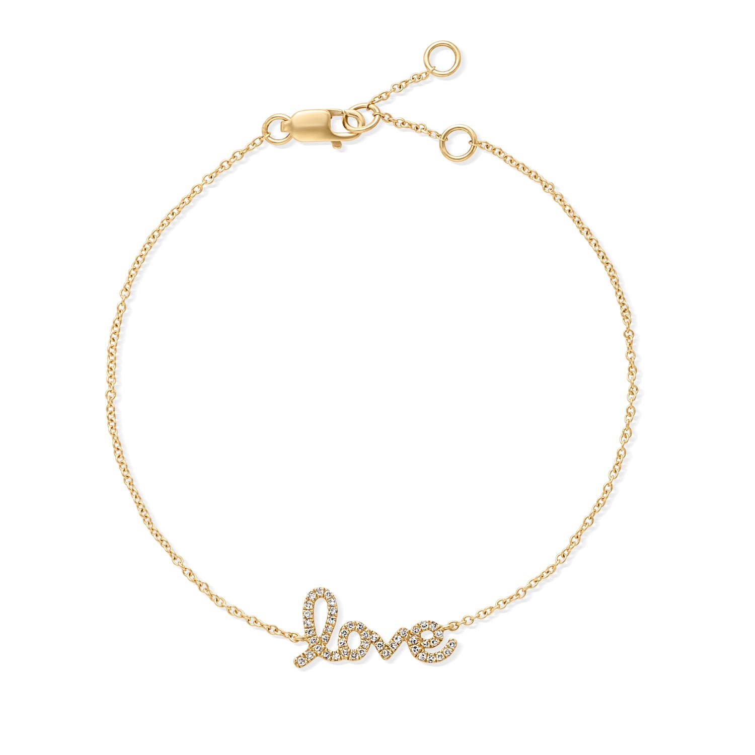 14KY Diamond Script Love Bracelet