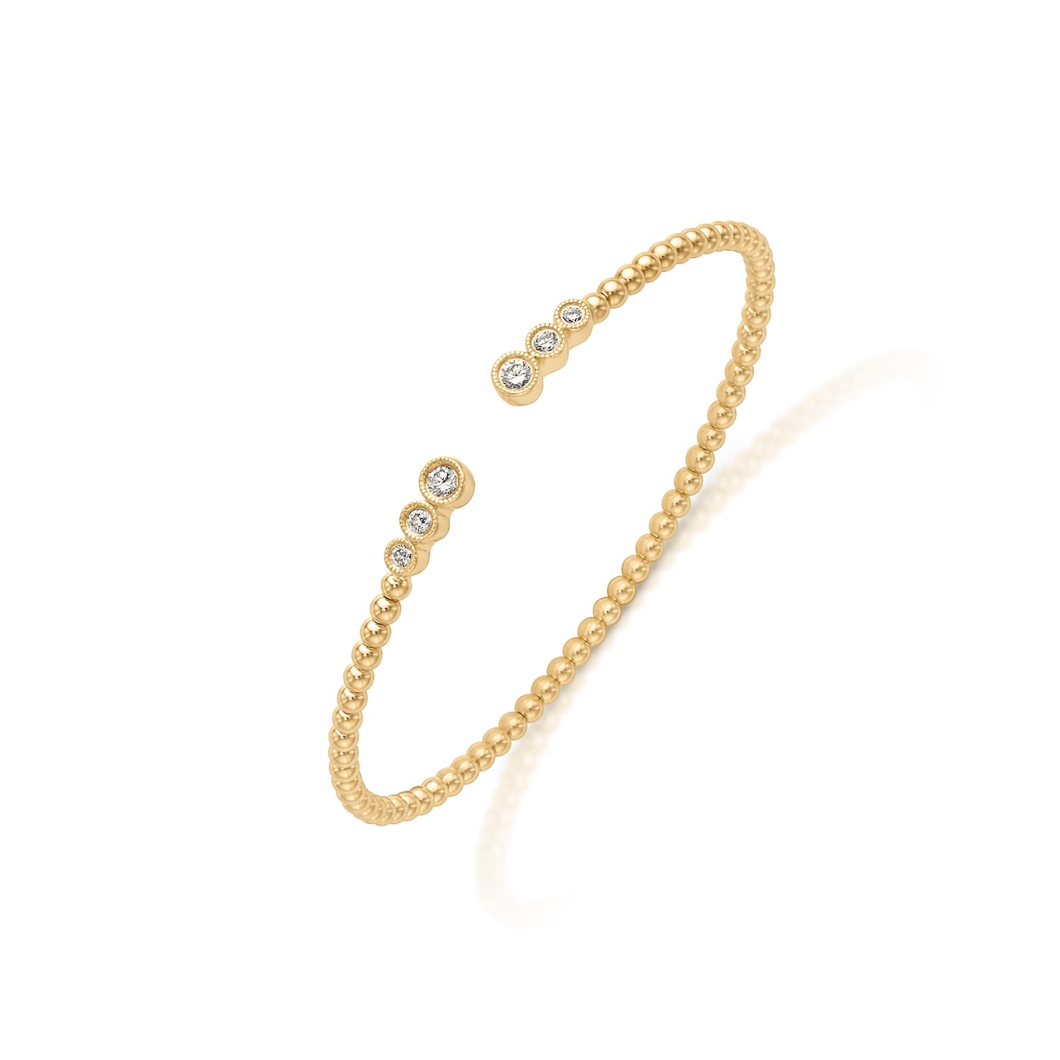 14KY Bujukan Diamonds Split Bangle