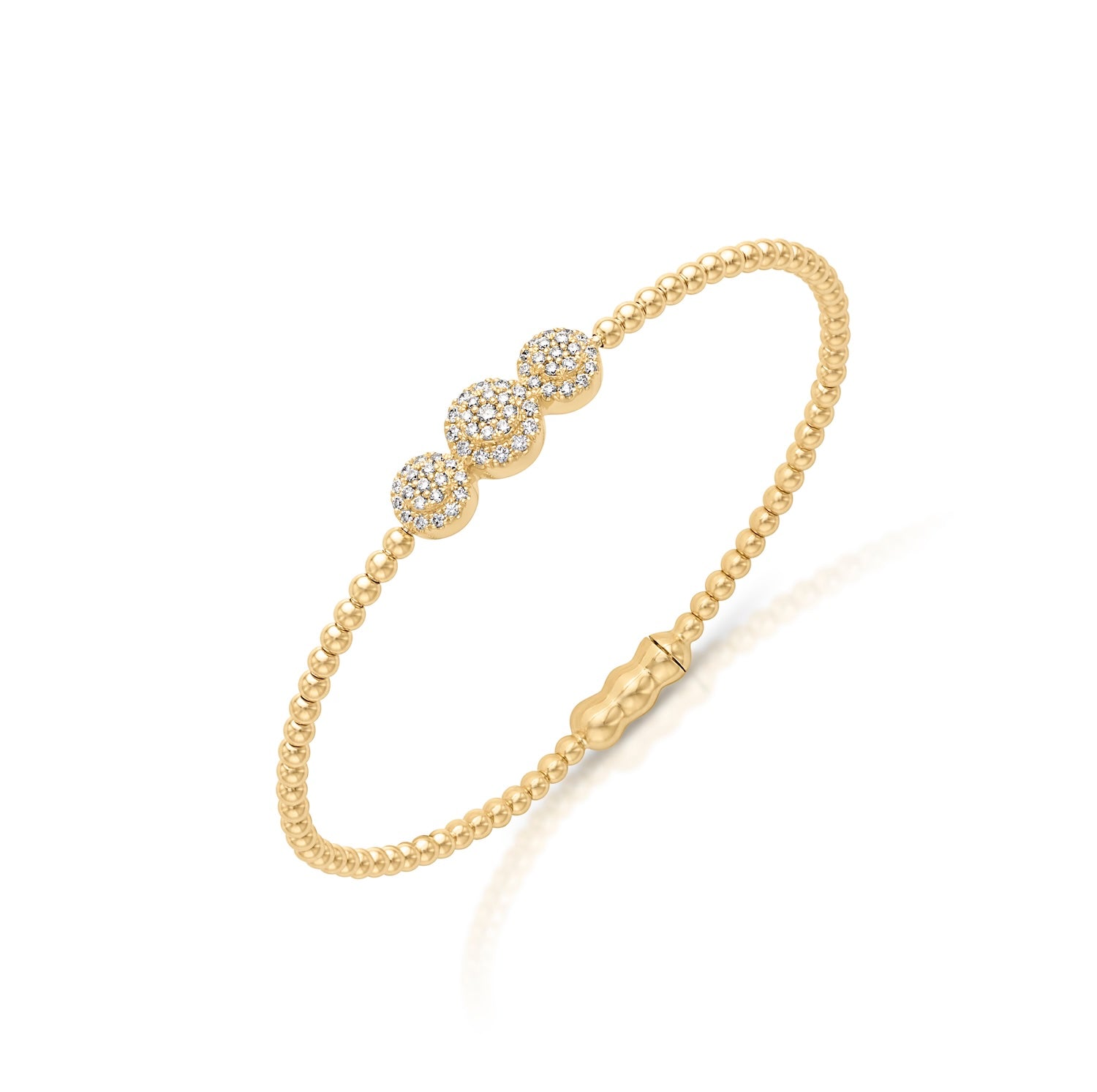 14KY Bujukan Bead Cuff Bracelet With Lock