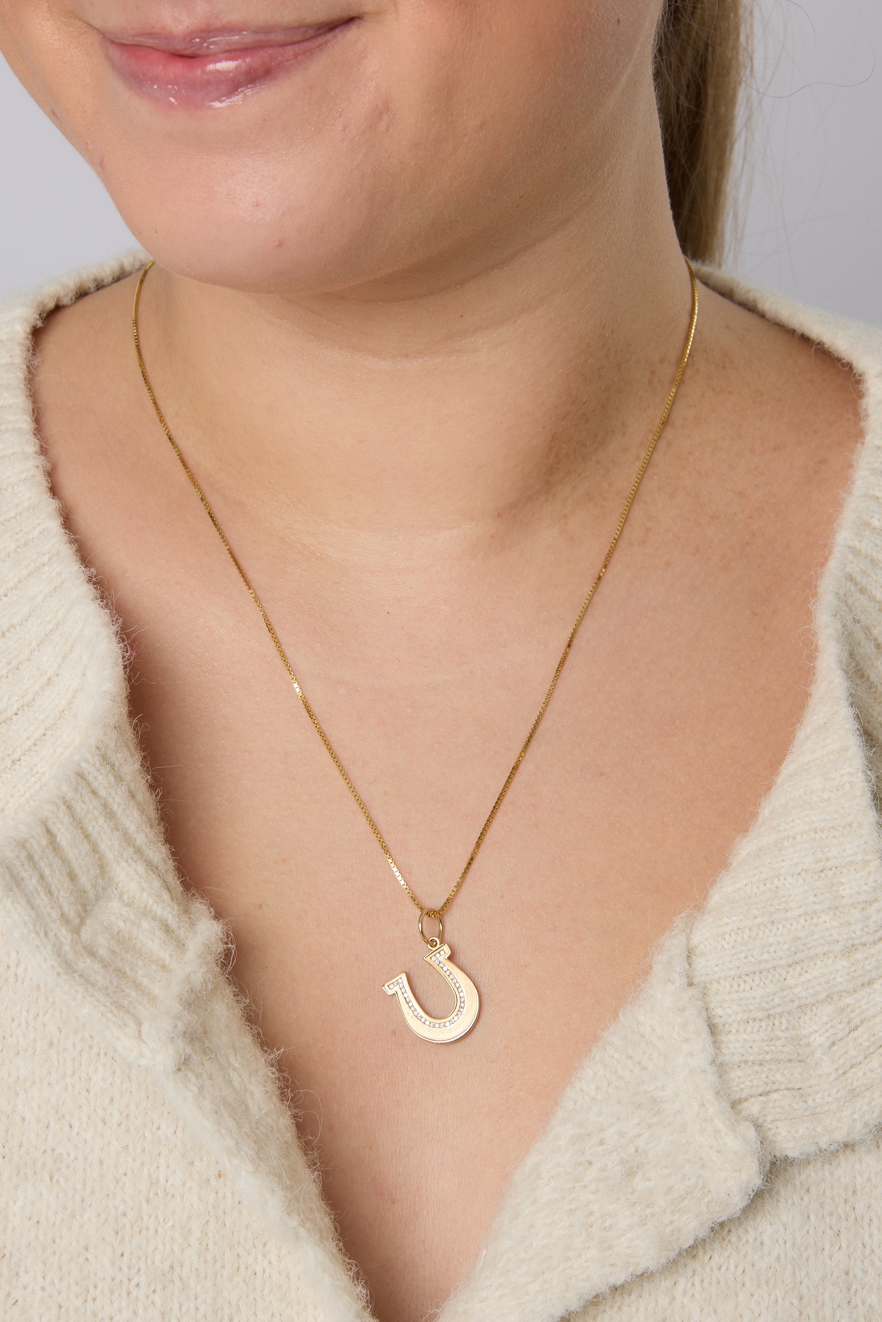 14KY Golden Diamond Horseshoe