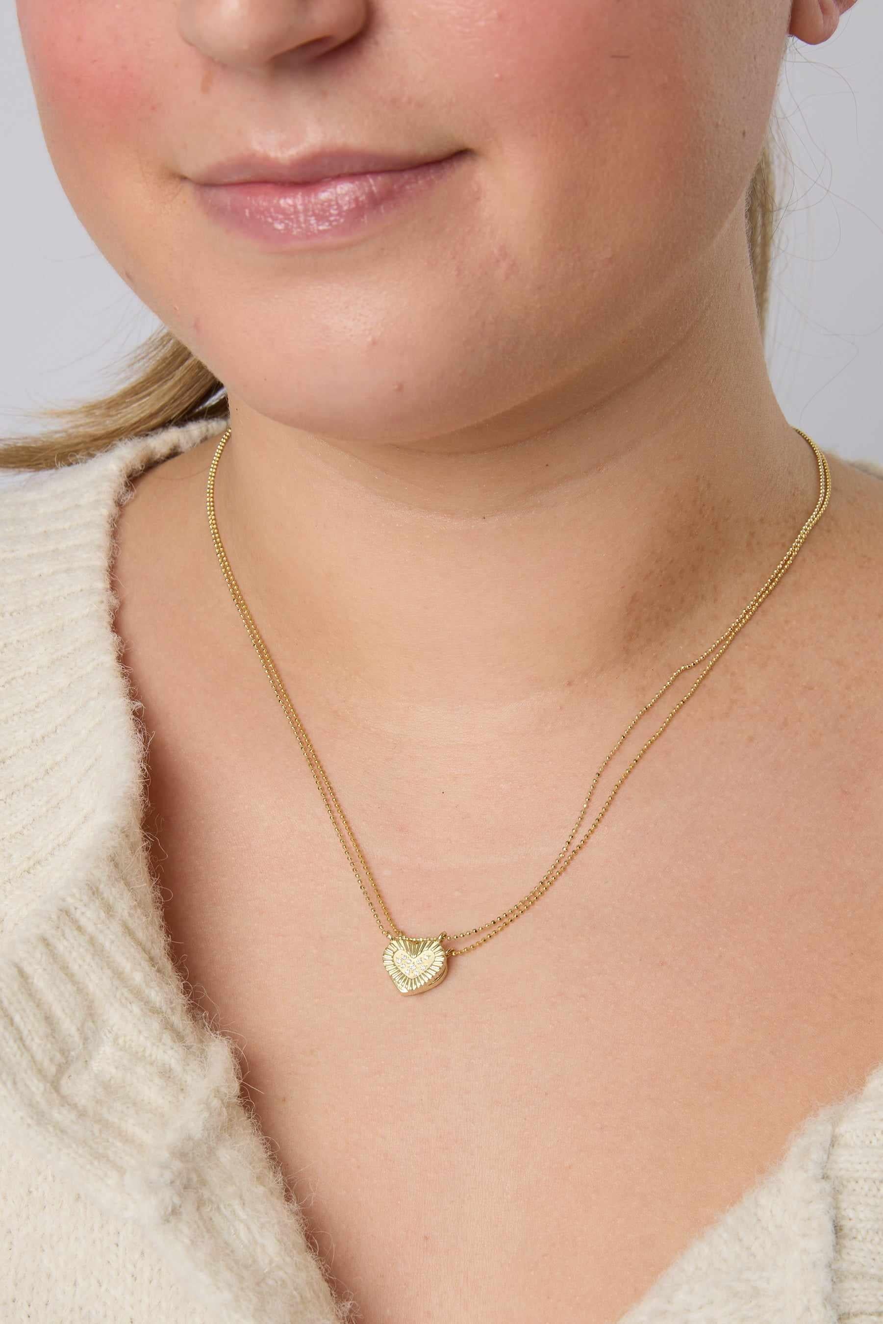 14KY Magnetic Friendship Double Heart Necklaces