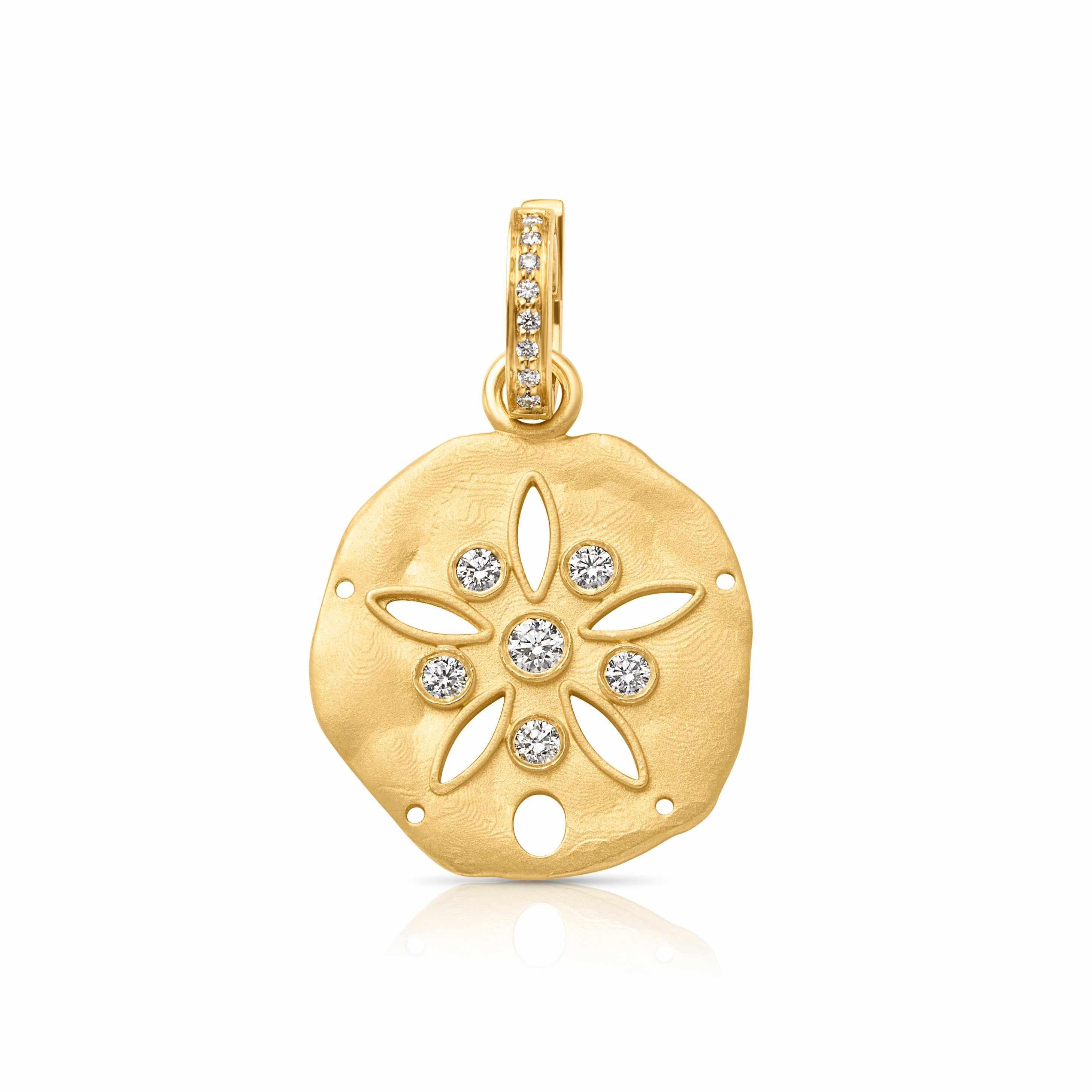 18KY Medium Sand Dollar with Diamonds
