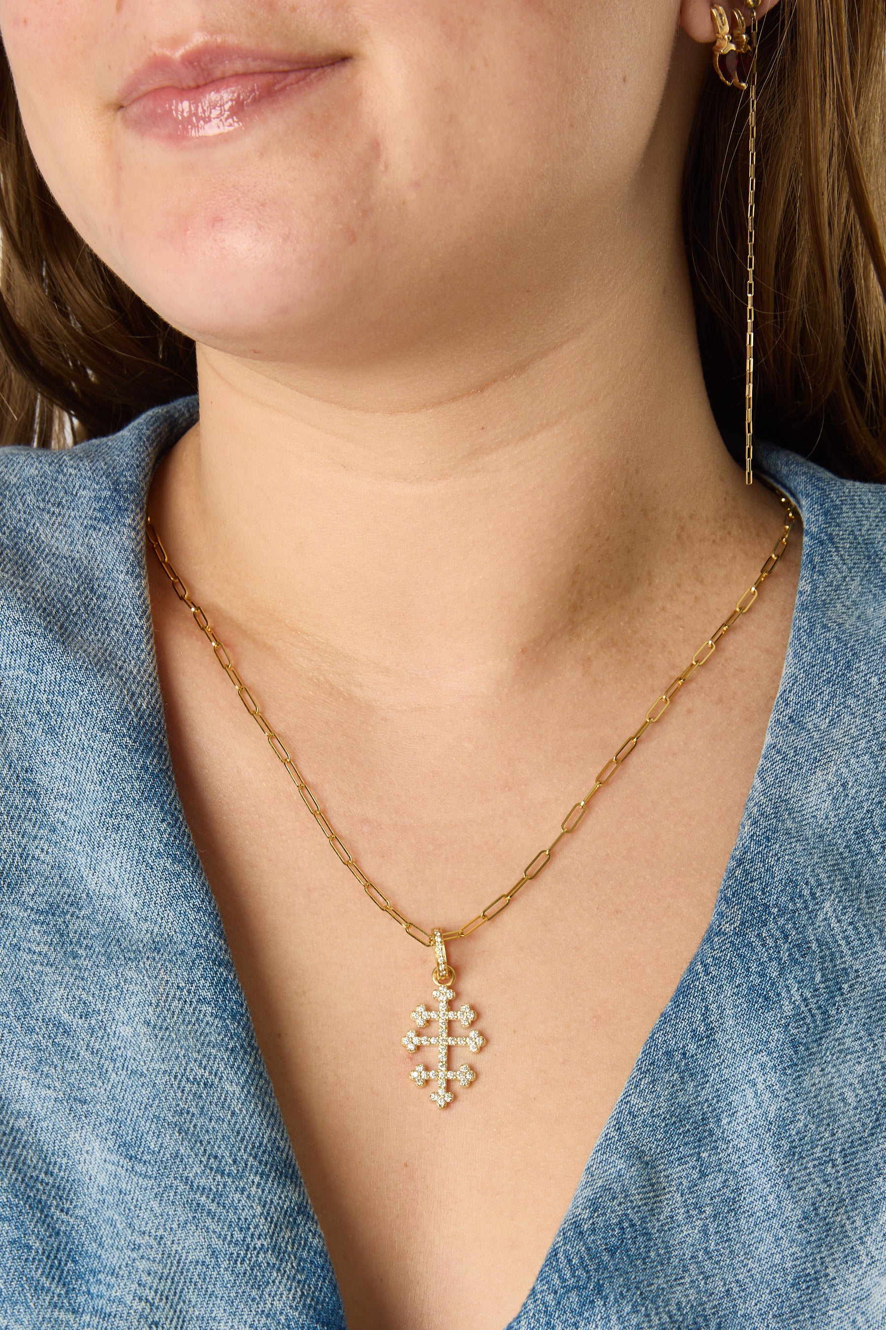 18KY Lorraine Cross Charm