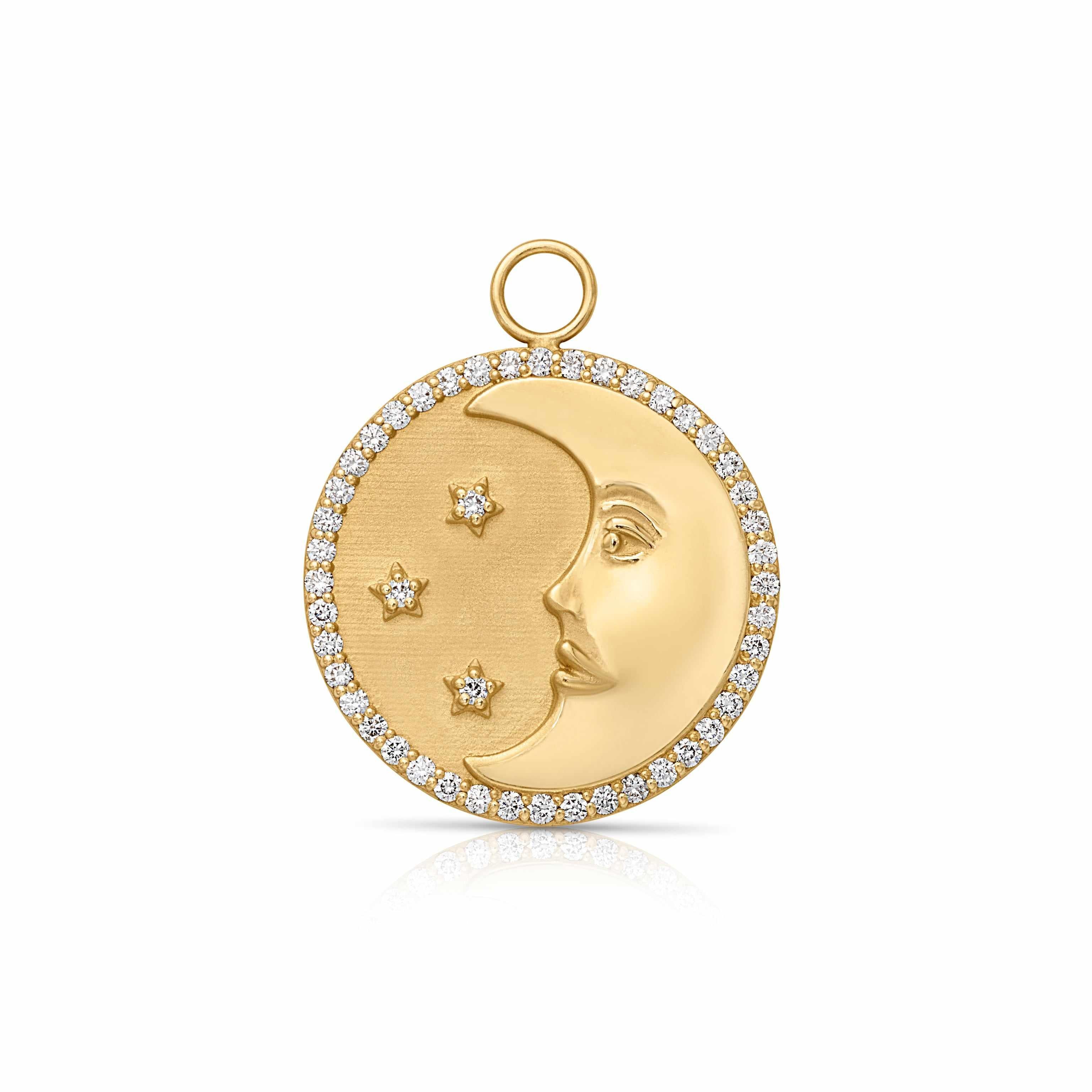 18KY Man in the Moon Charm