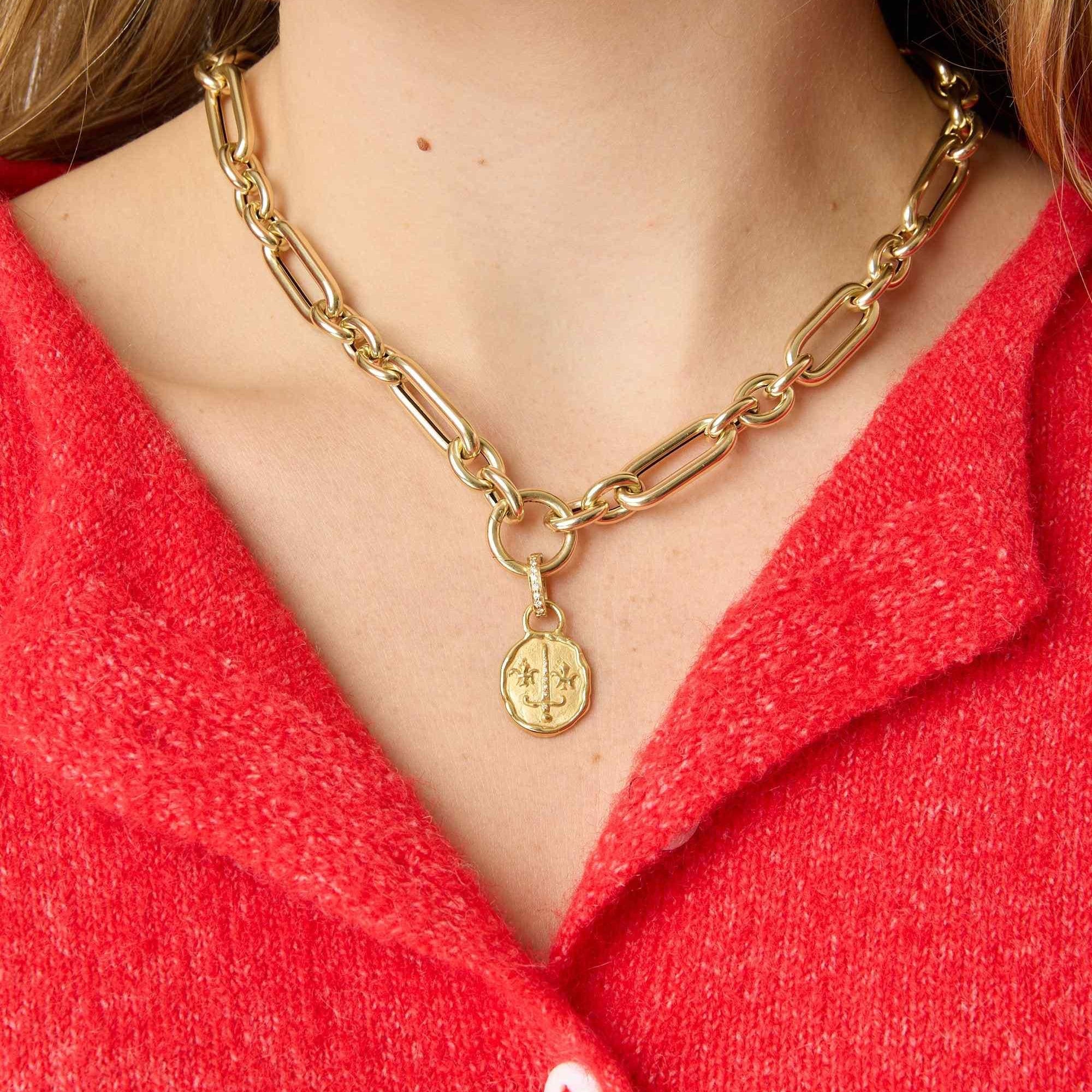 18KY Strength and Beauty Coin-Charms-Trilogy-Susan Saffron Jewelry