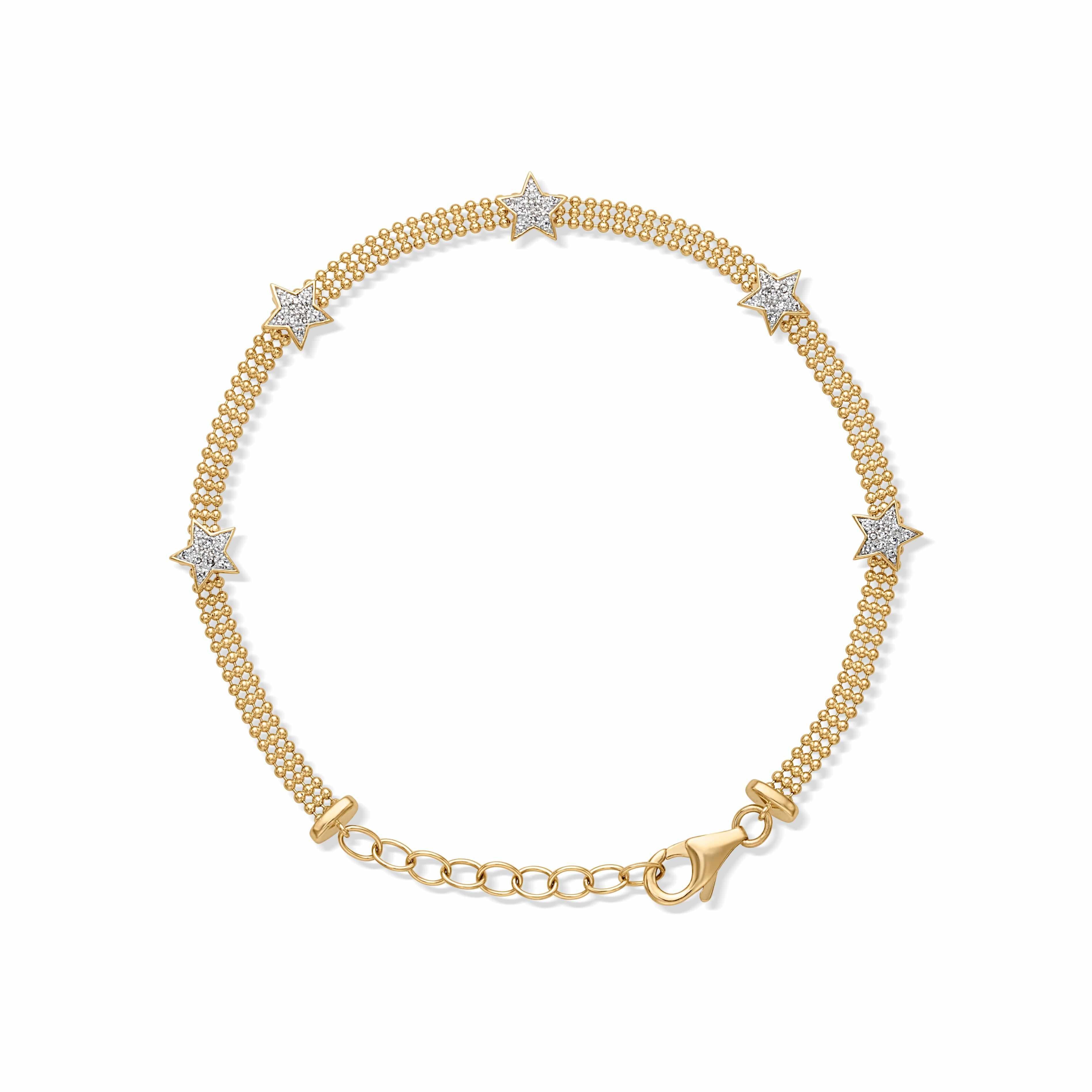 14KYW Pave Star Bracelet