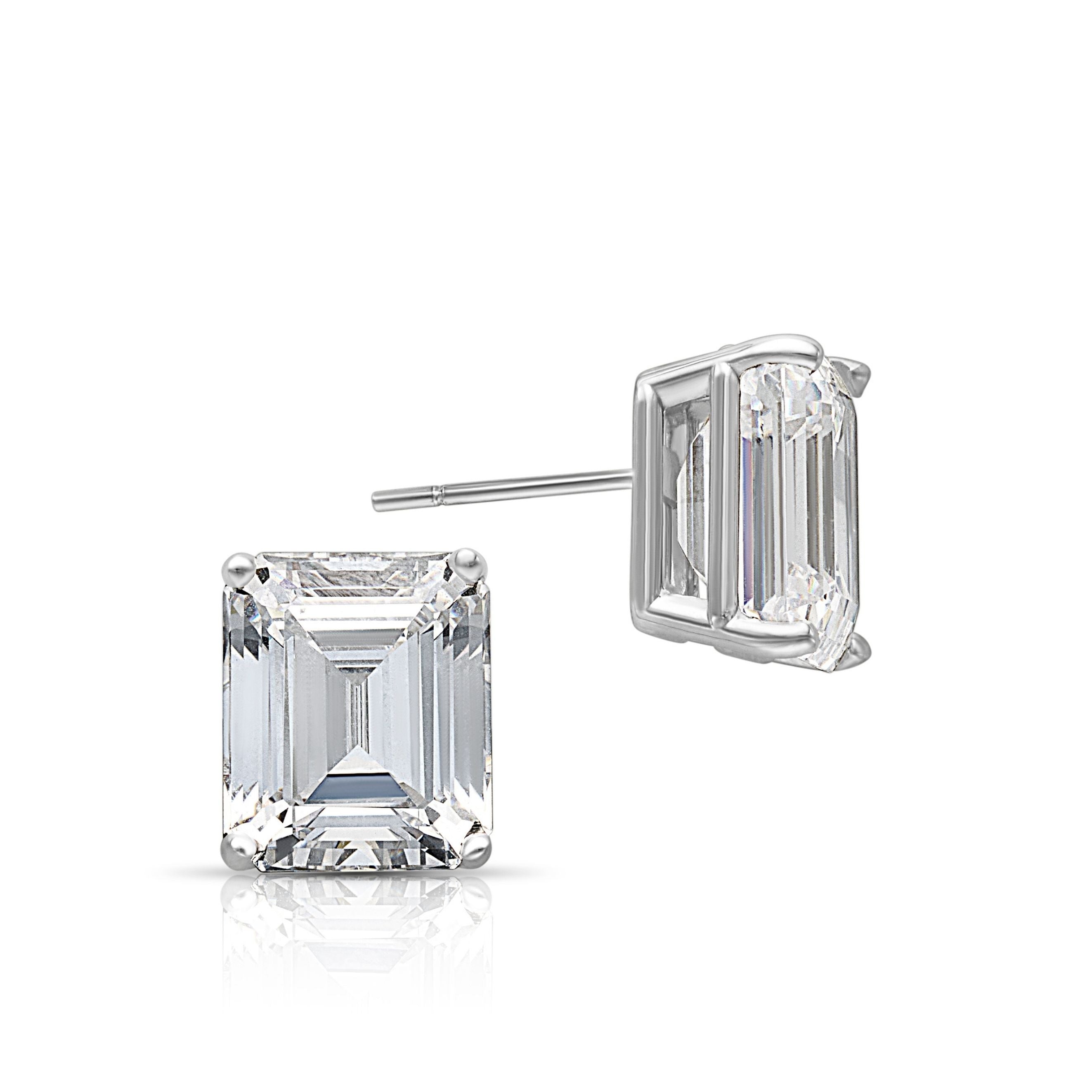 14KW Emerald Cut Studs