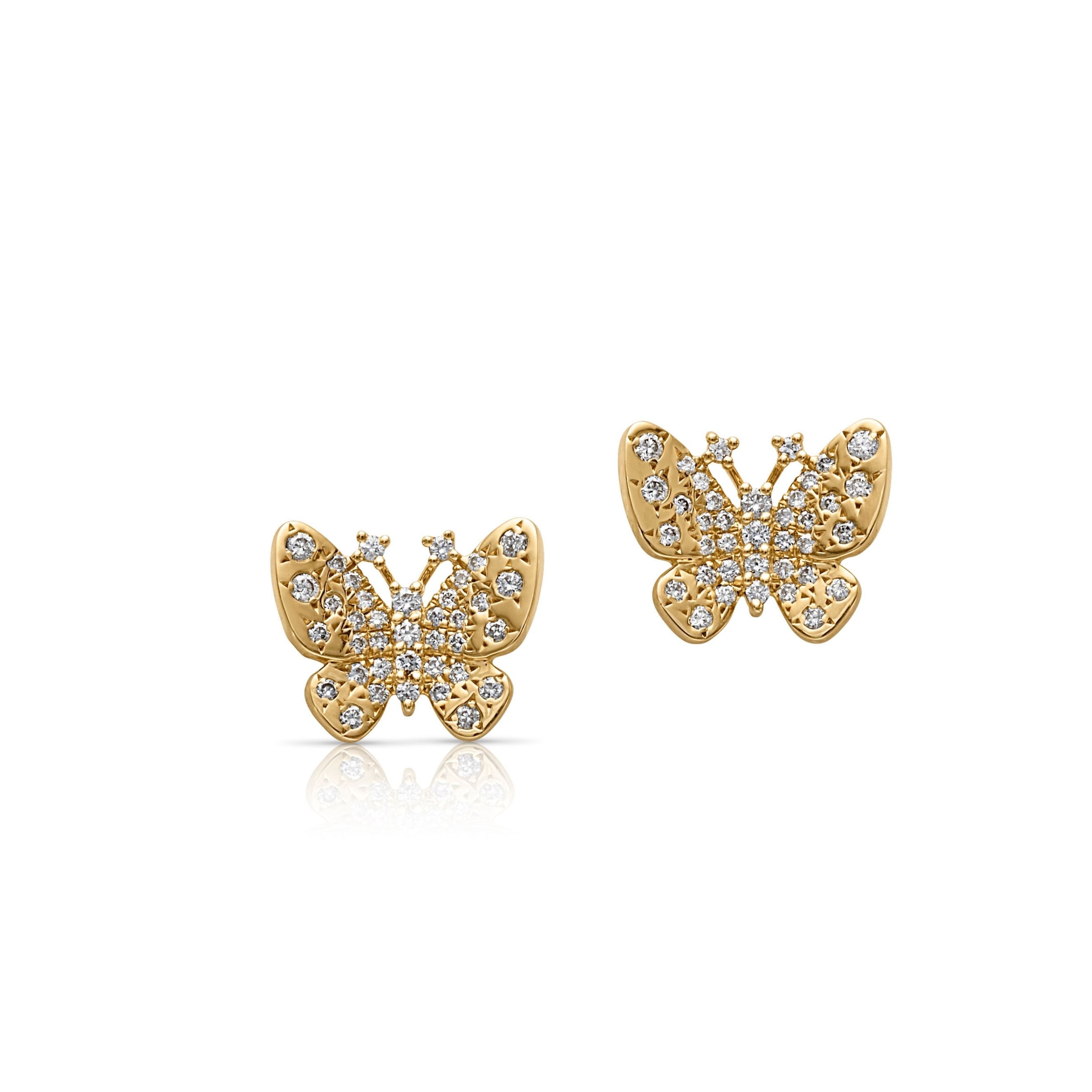14KY Diamond Butterfly Earring