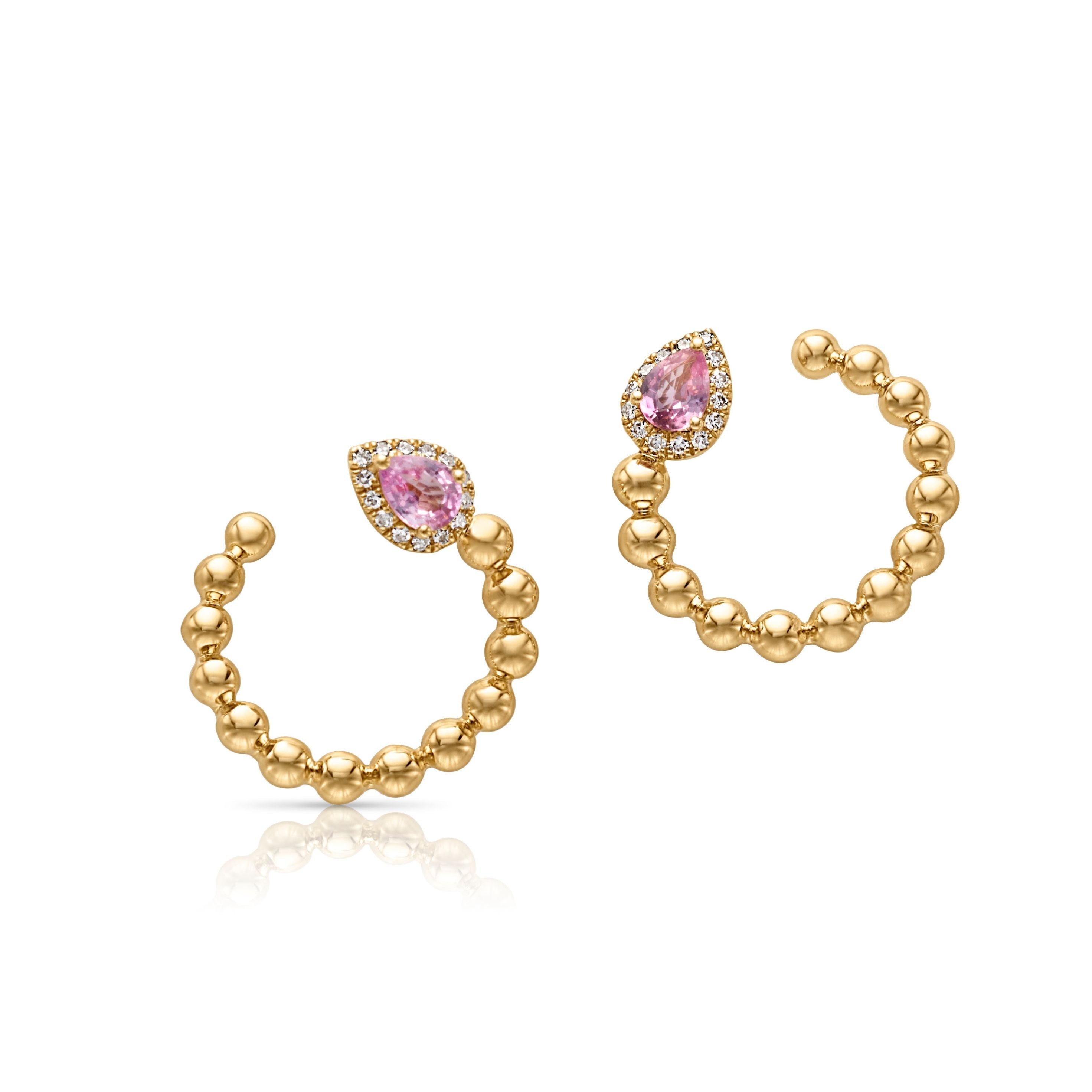 14KY Swirl Pink Earrings