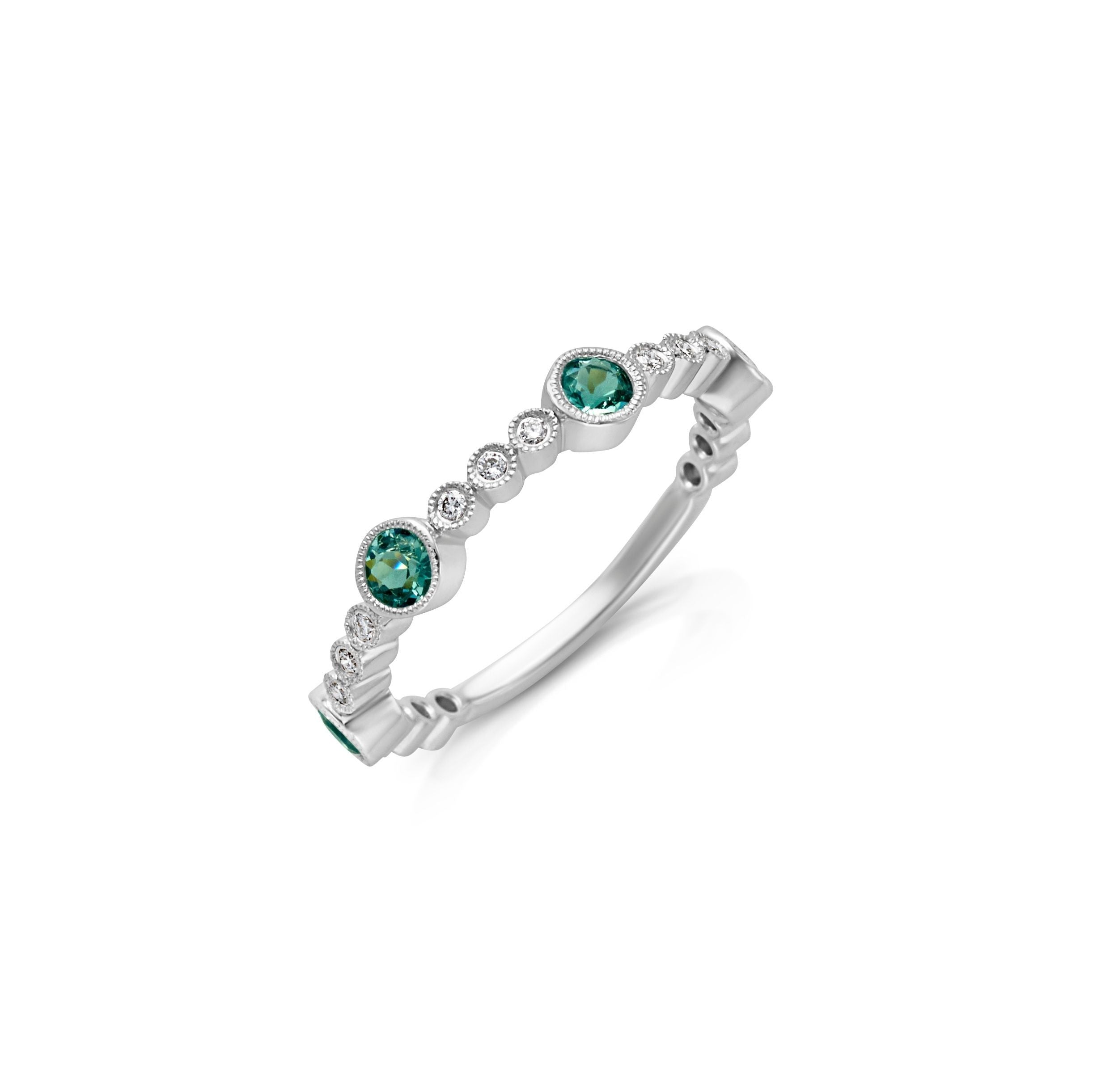 14KW Diamond and Aquamarine Ring