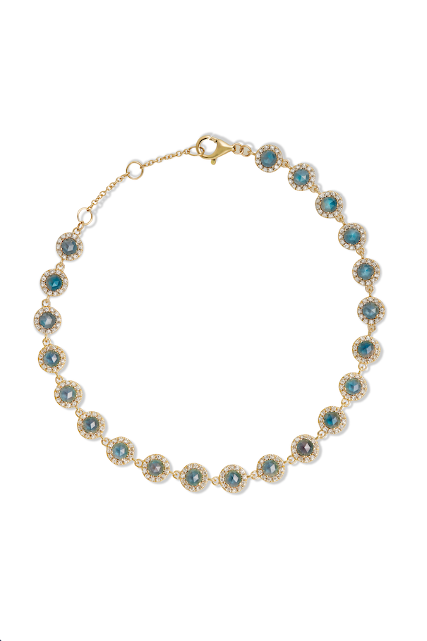 14KY Rosie Tennis Bracelet London Blue Topaz