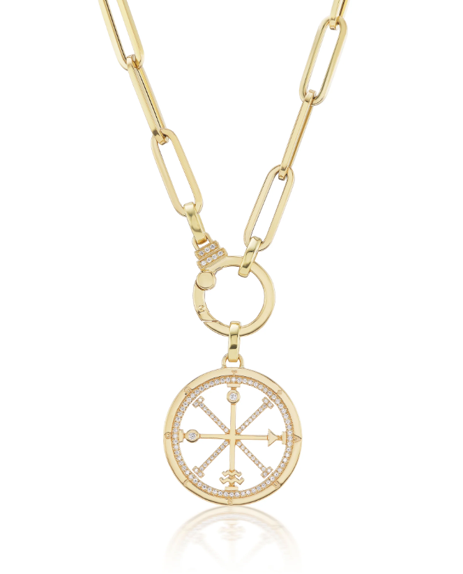 18KY La Ruota Wheel Charm with Diamonds