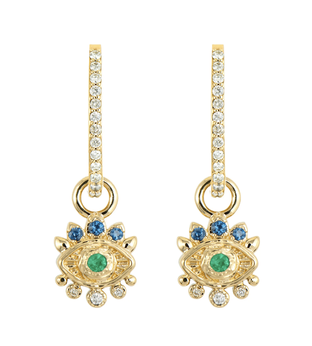 14KY Double Sided Evil Eye Charm