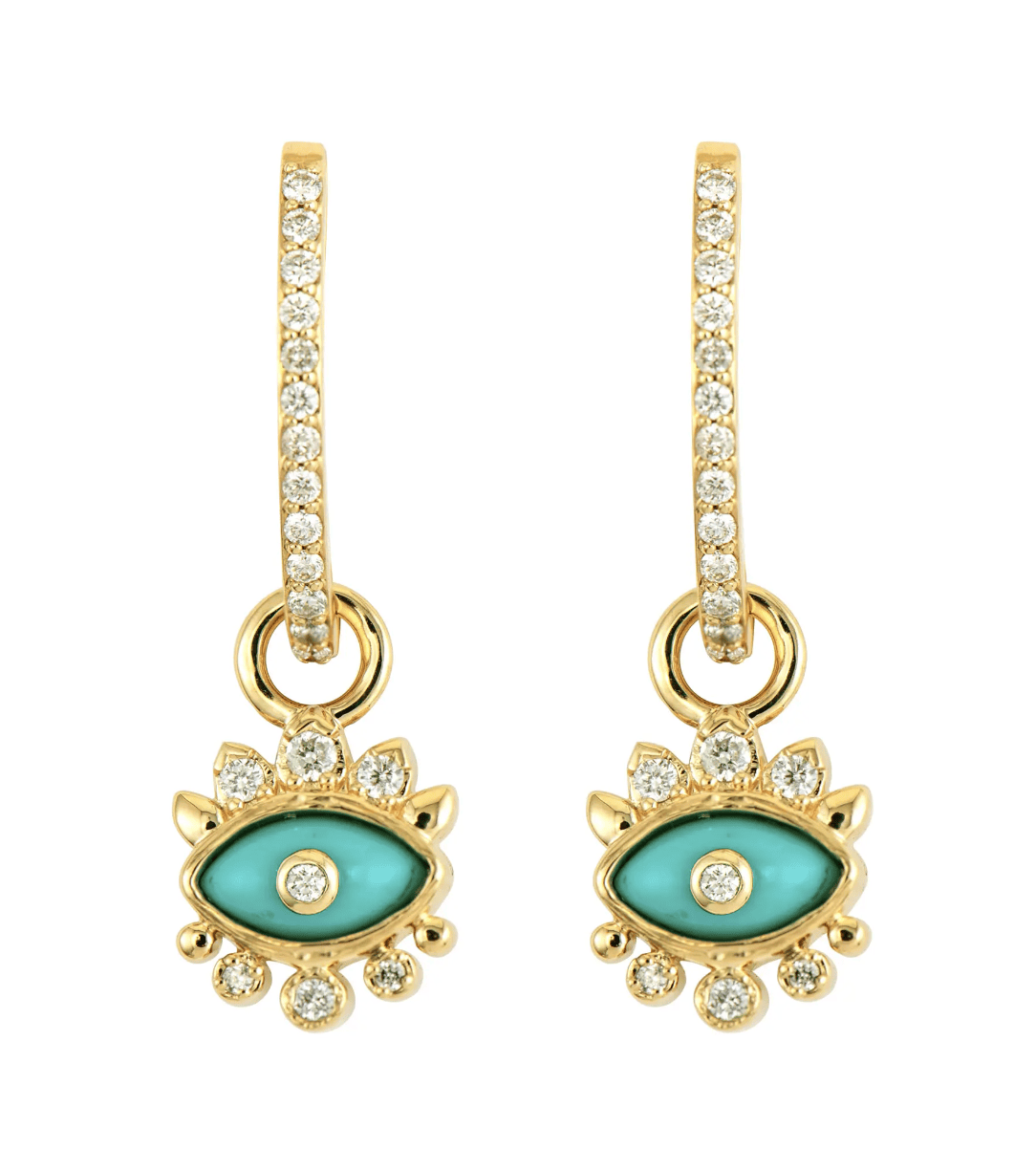 14KY Double Sided Evil Eye Charm