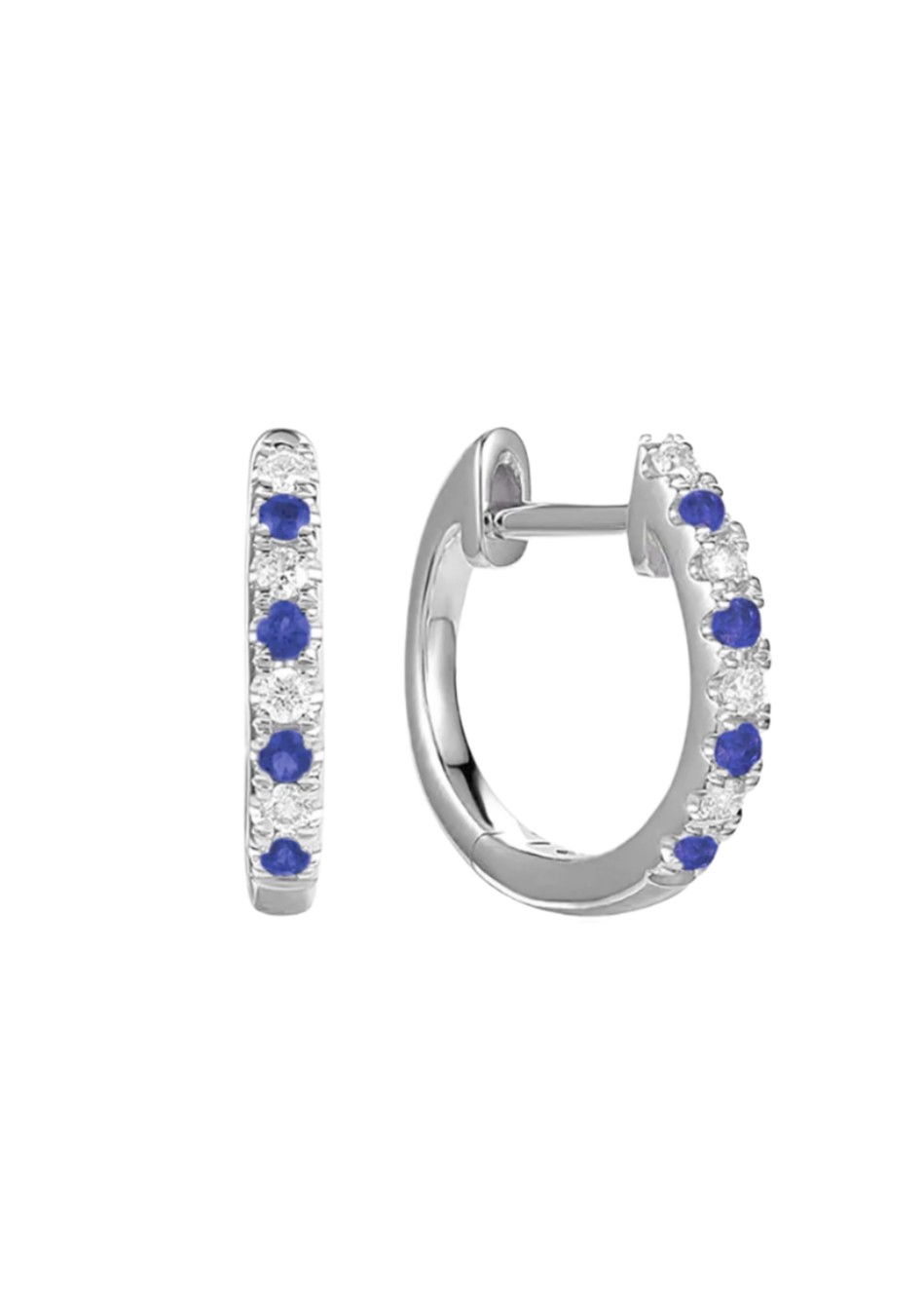 14KW Diamond and Gemstone Huggies