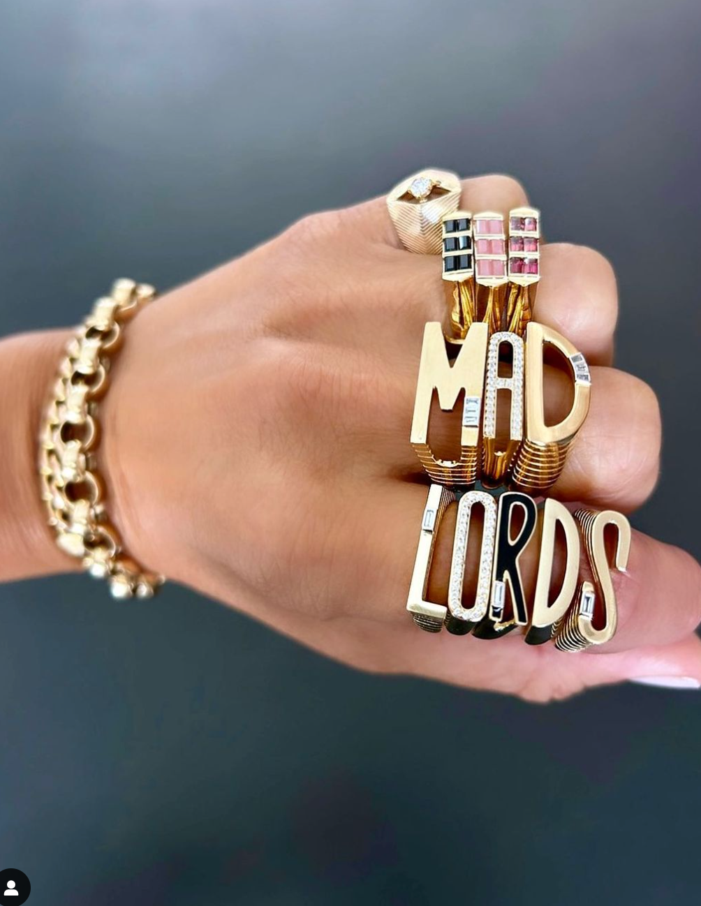 14KY Ribbed Chunky Initial Ring-Rings-Helena Rose-Susan Saffron Jewelry