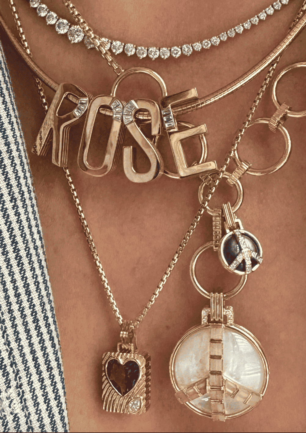 14KY Mini Peace Pendant Onyx