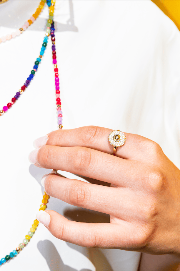 14KY Spinner Ring with Diamonds