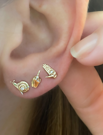 Hamsa Ladyfinger Studs-Earrings-Maura Green-Susan Saffron Jewelry