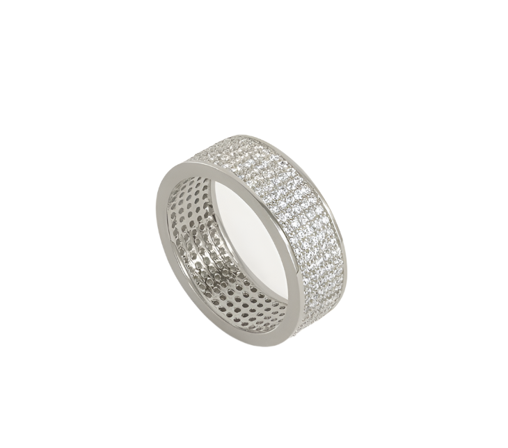 Petite Pave Thick Stacking Ring