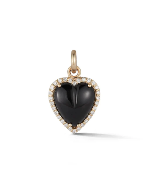 14KY Diamond and Black Onyx Alana Heart Charm