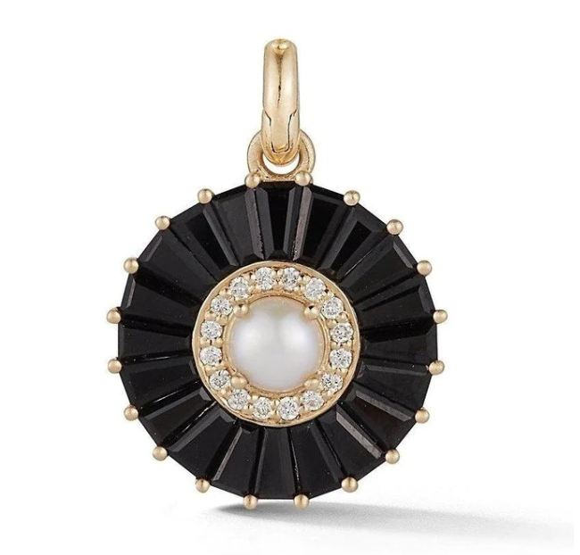 14KY Large Black Onyx Emily Charm