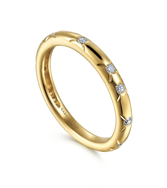 14KY Diamond Ladies Stackable Ring