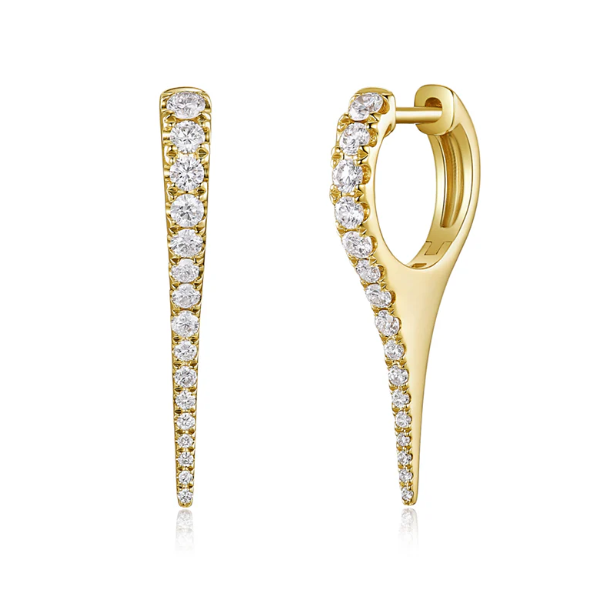 14KY Diamond Spike Earrings-Earrings-Saffron Jewelry-Susan Saffron Jewelry