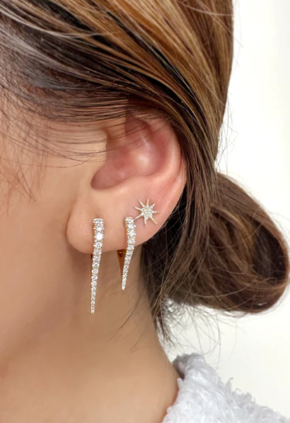 14KY Diamond Spike Earrings-Earrings-Saffron Jewelry-Susan Saffron Jewelry