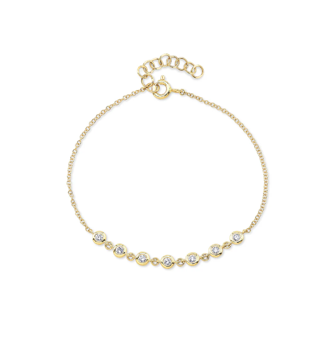 14KY Bezel Diamond Bracelet-Bracelets-Saffron Jewelry-Susan Saffron Jewelry