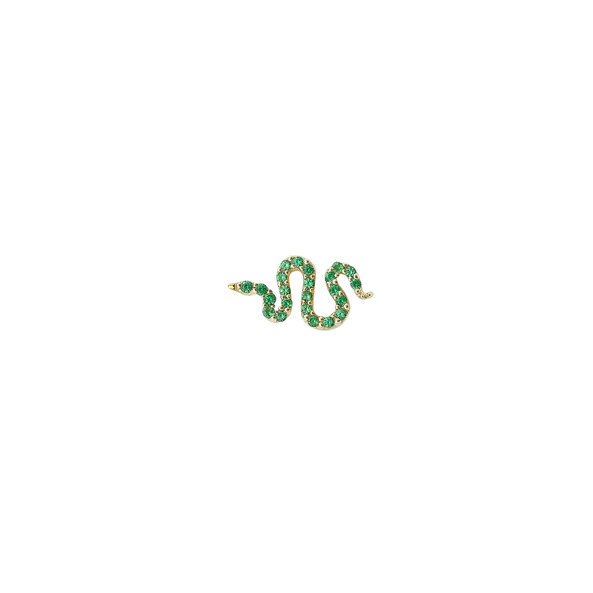 14K Snake Studs with Tsavorites