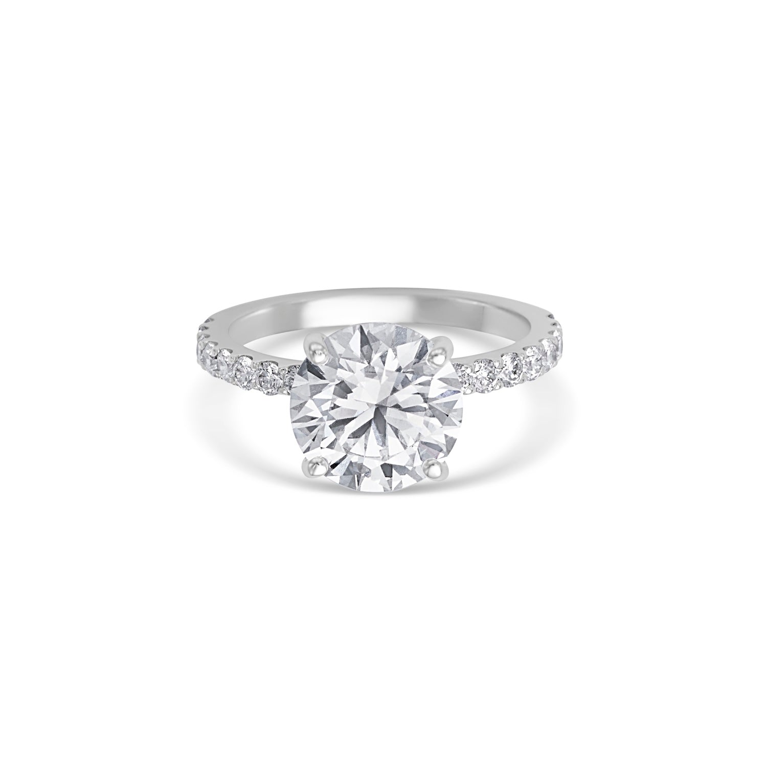 2.07CT Round Brilliant Cut Pave Hidden Halo Solitaire Engagement Ring