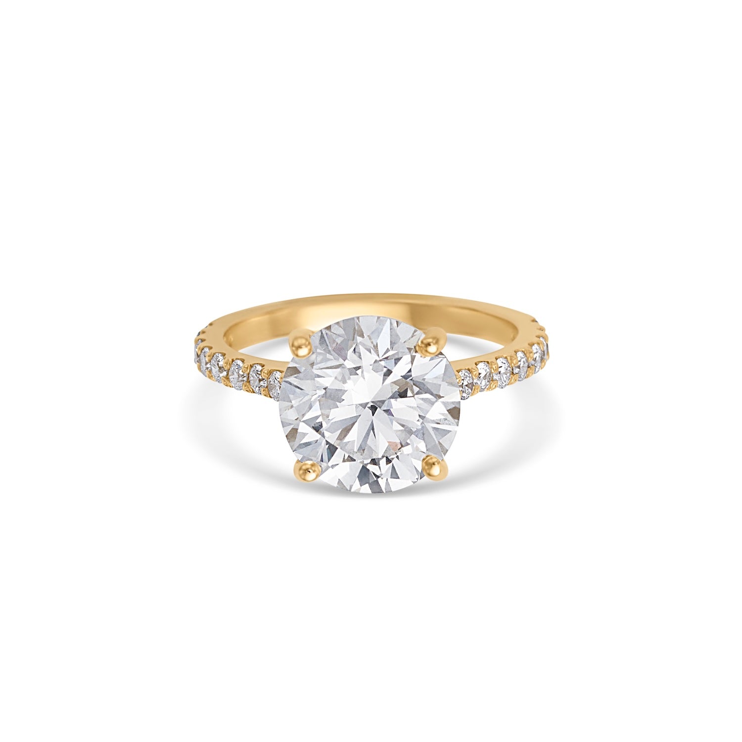 4.01CT Round Brilliant Cut Pave Solitaire Engagement Ring