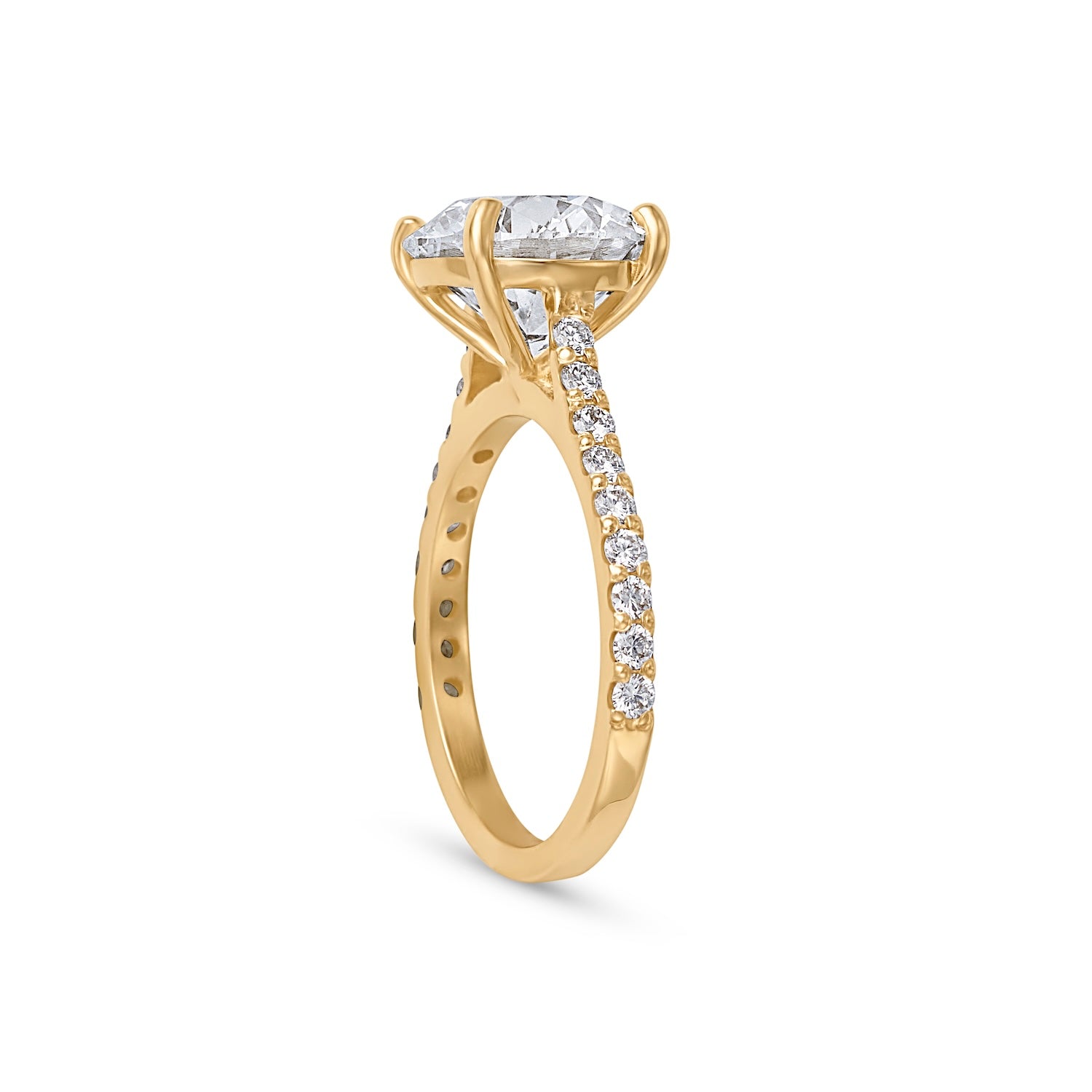 4.01CT Round Brilliant Cut Pave Solitaire Engagement Ring