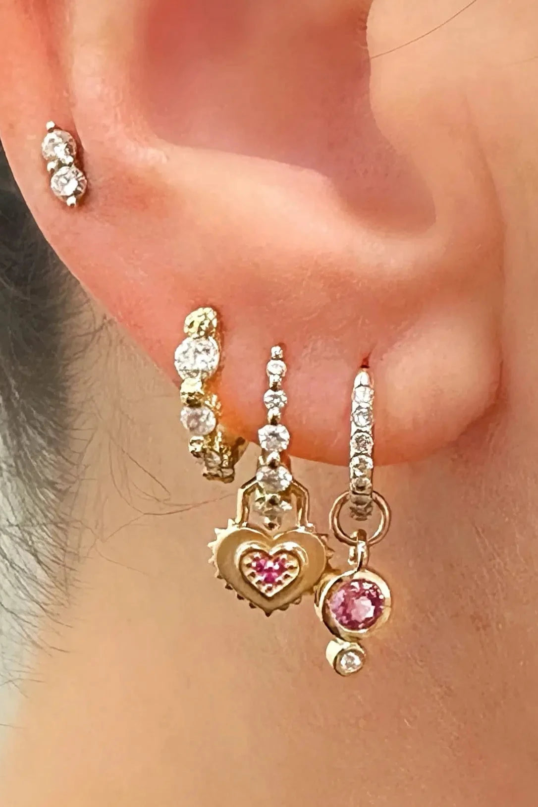 14KY Love Explosion Tiny Spiky Ear Charms