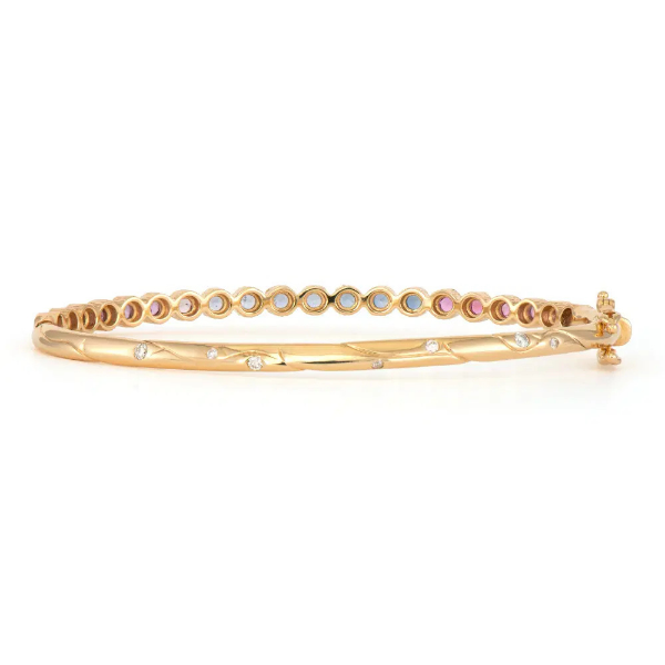 14KY Bezel Ombre Sapphire Bangle
