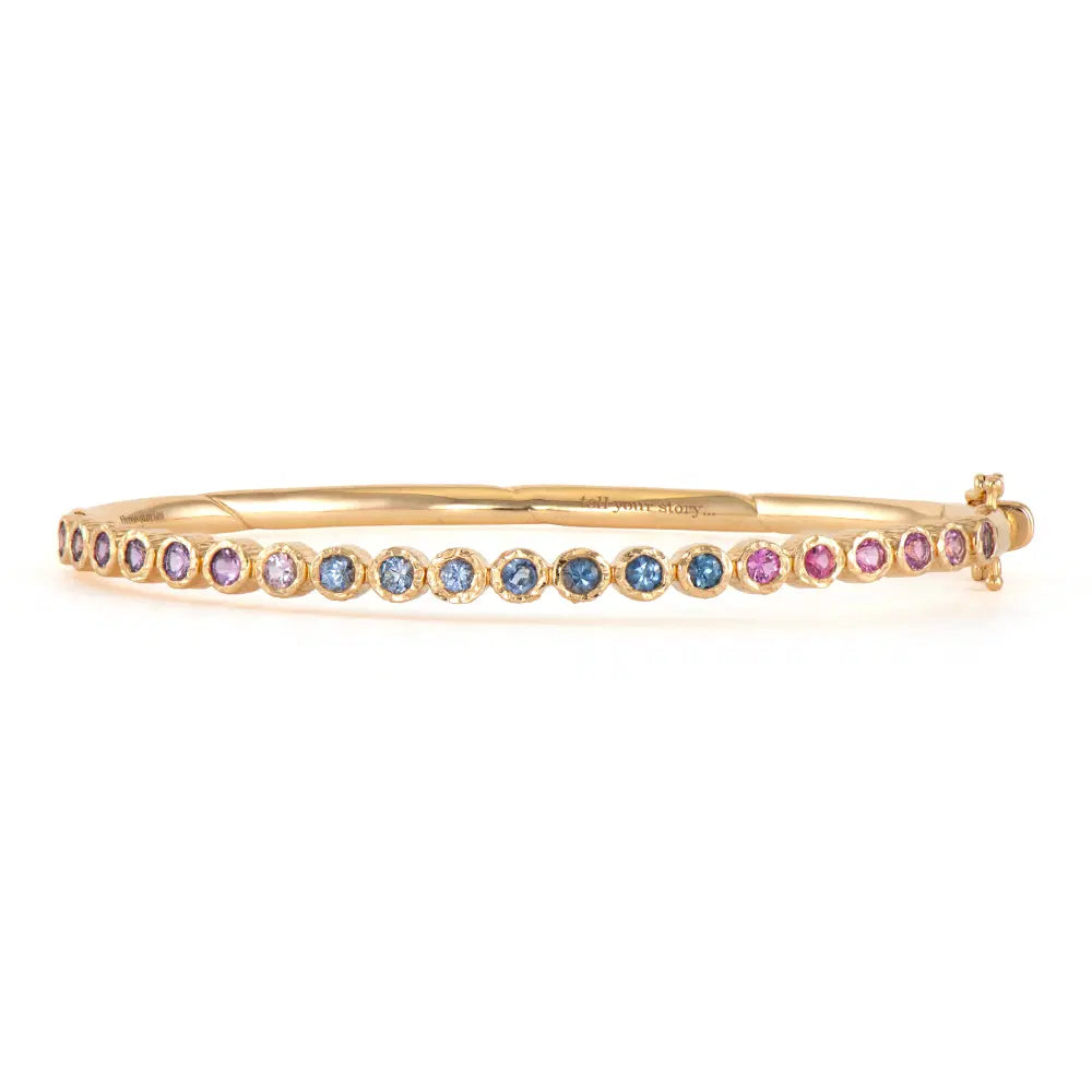 14KY Bezel Ombre Sapphire Bangle