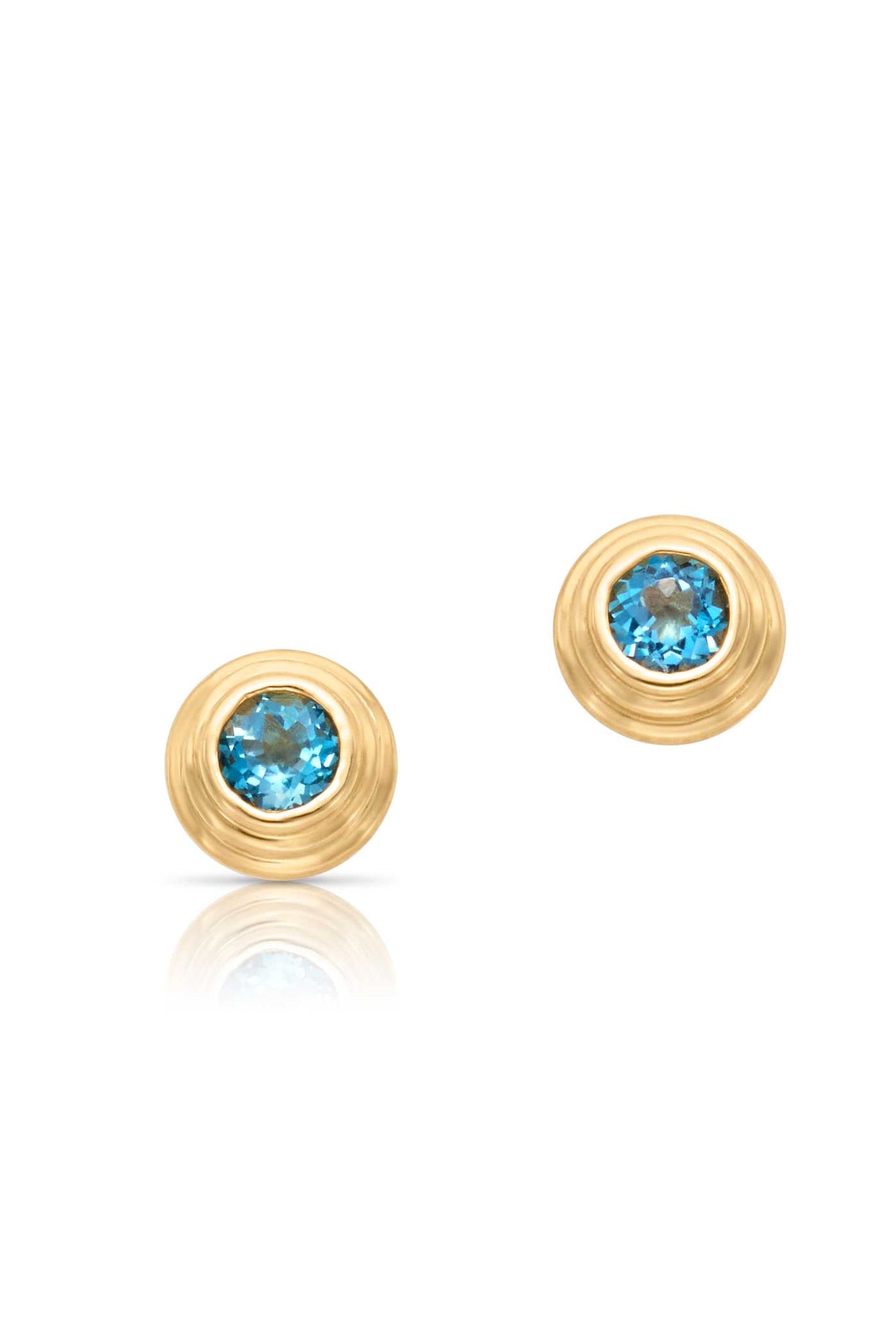 14KY Triple Bezel Swiss Blue Topaz