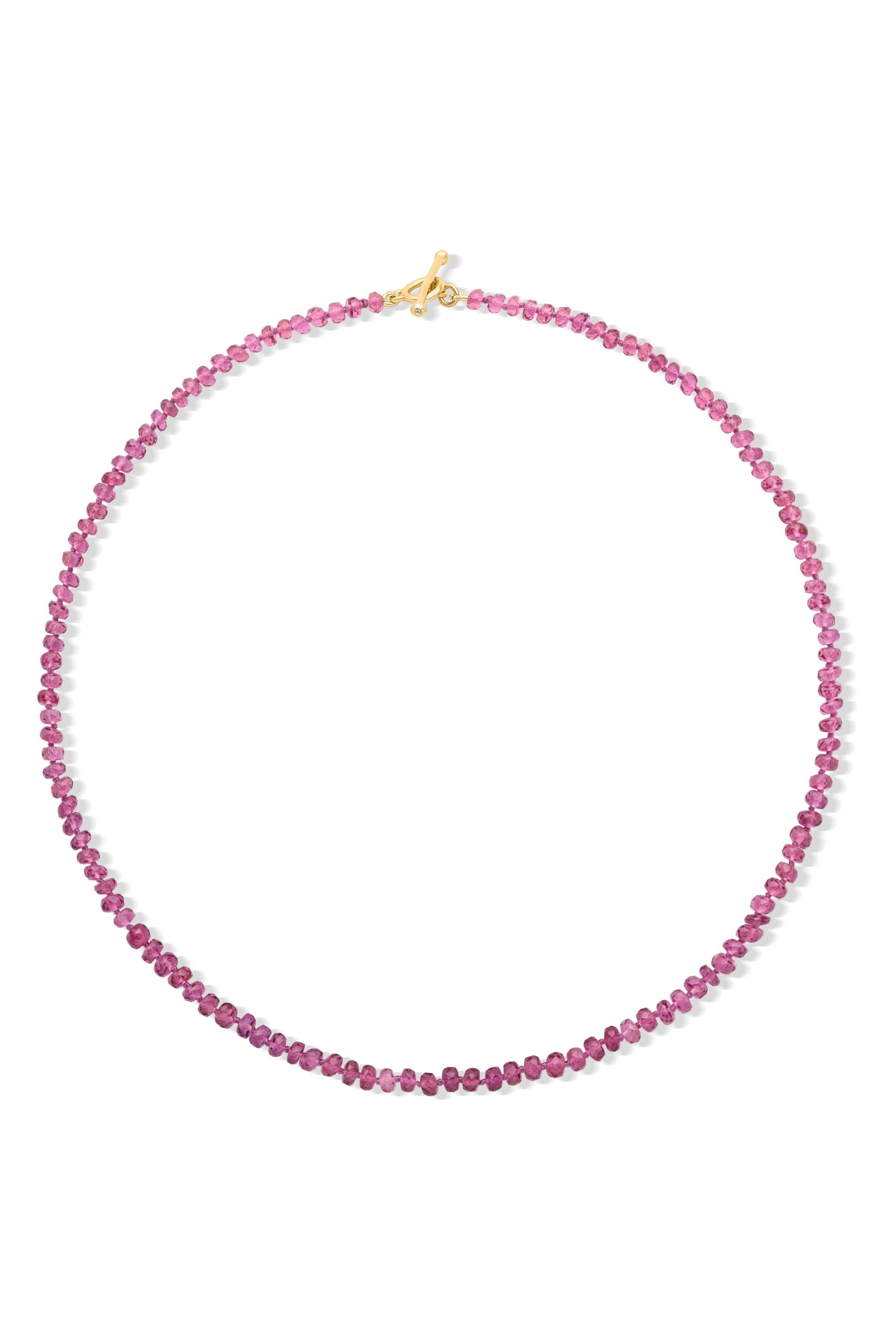 Garnet Beaded Necklace with 18KY Toggle Clasp