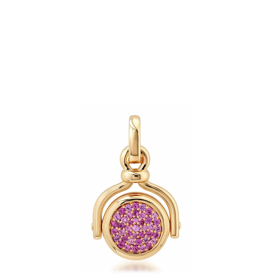 14KY Verso Pendant in Pink Tourmaline and Pink Sapphire