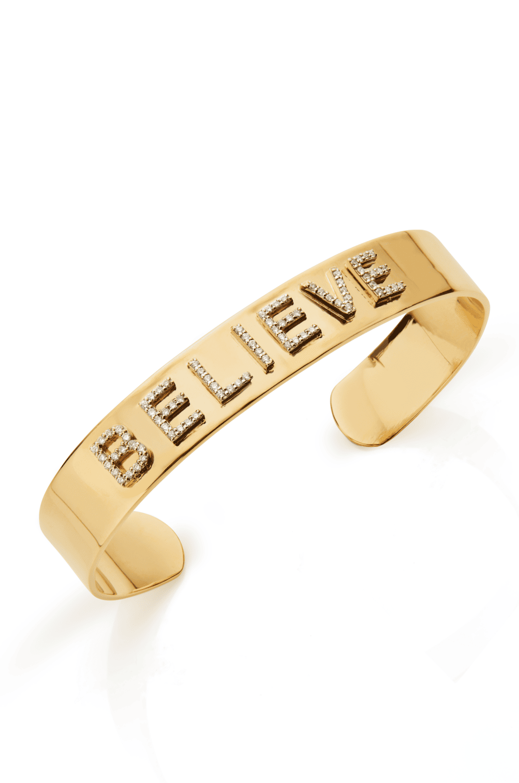 18KY Small "BELIEVE" Signature Cuff